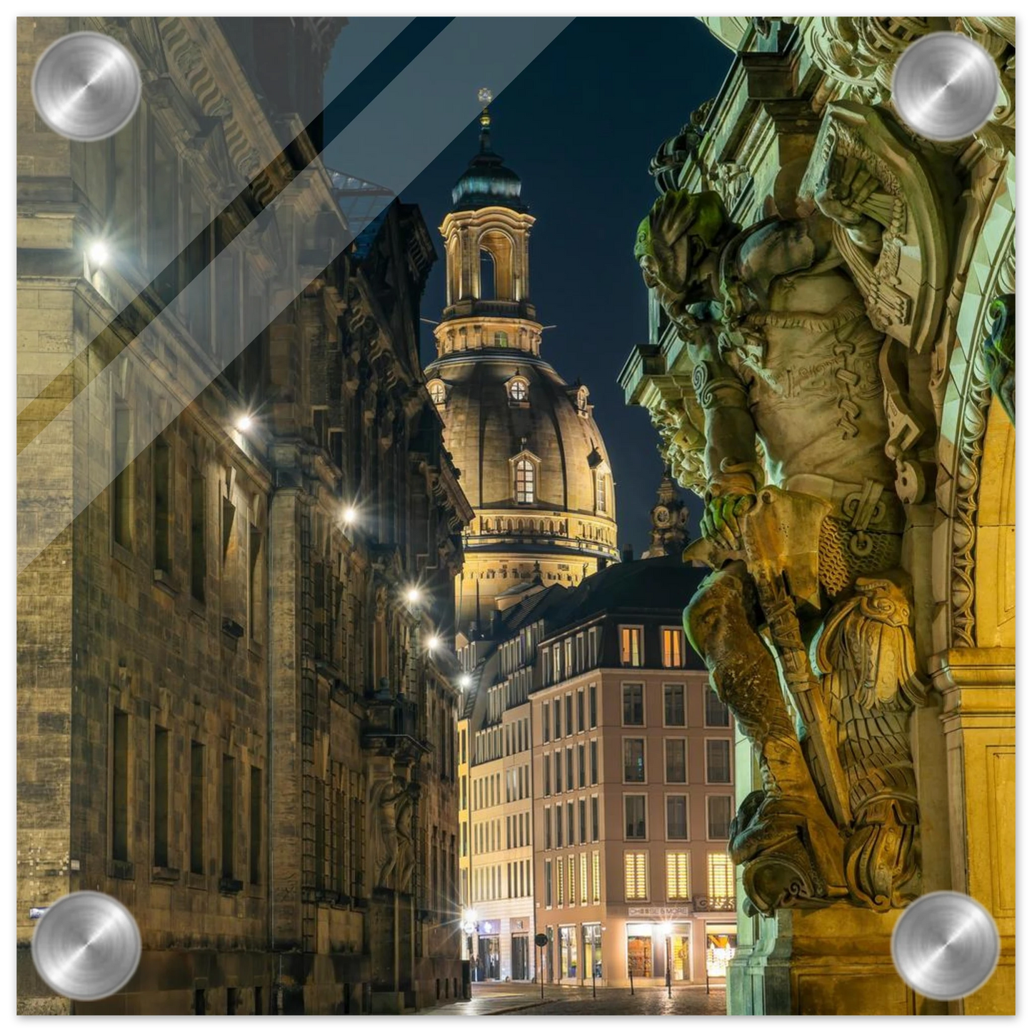 Wandbild dresden altstadt nachtansicht historische architektur als kunstdruck in vielen groessen
