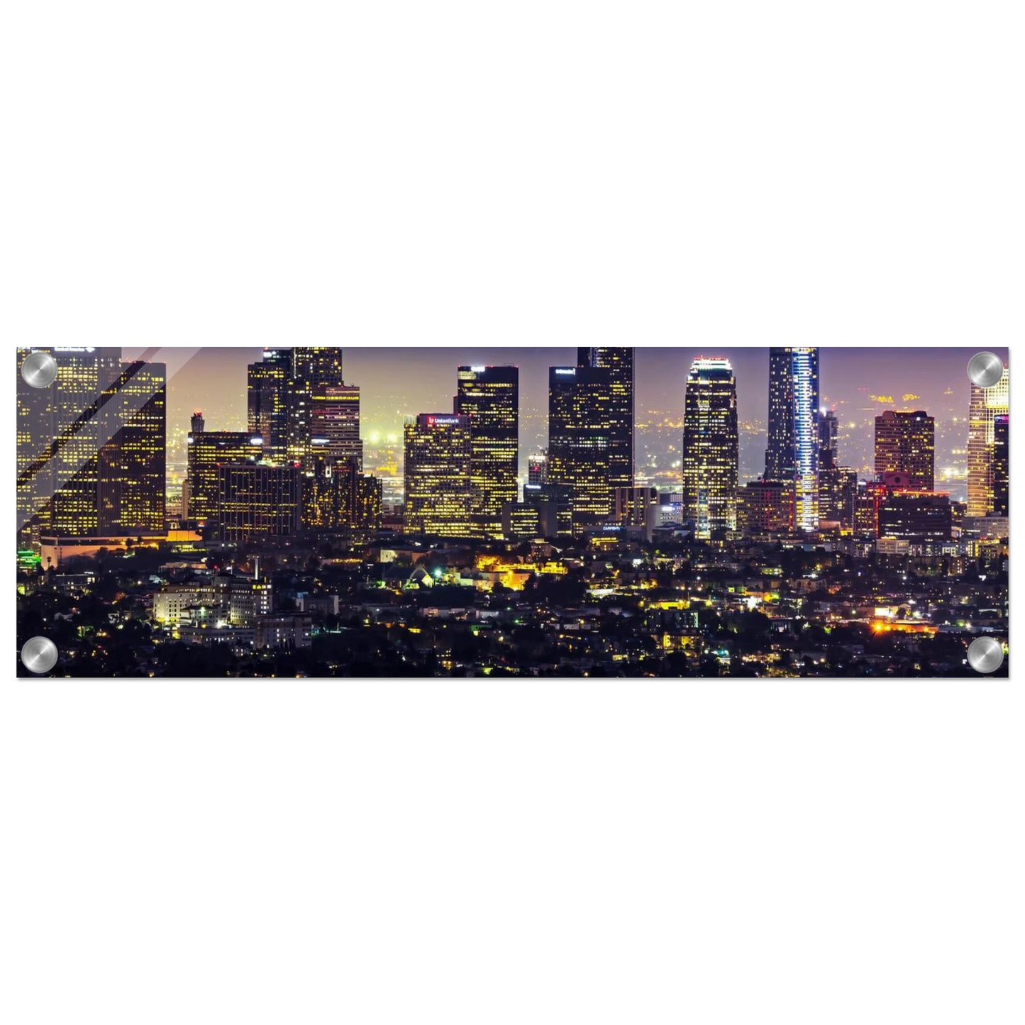 Wandbild funkelnde skyline bei nacht city lights kunstdruck in vielen groessen