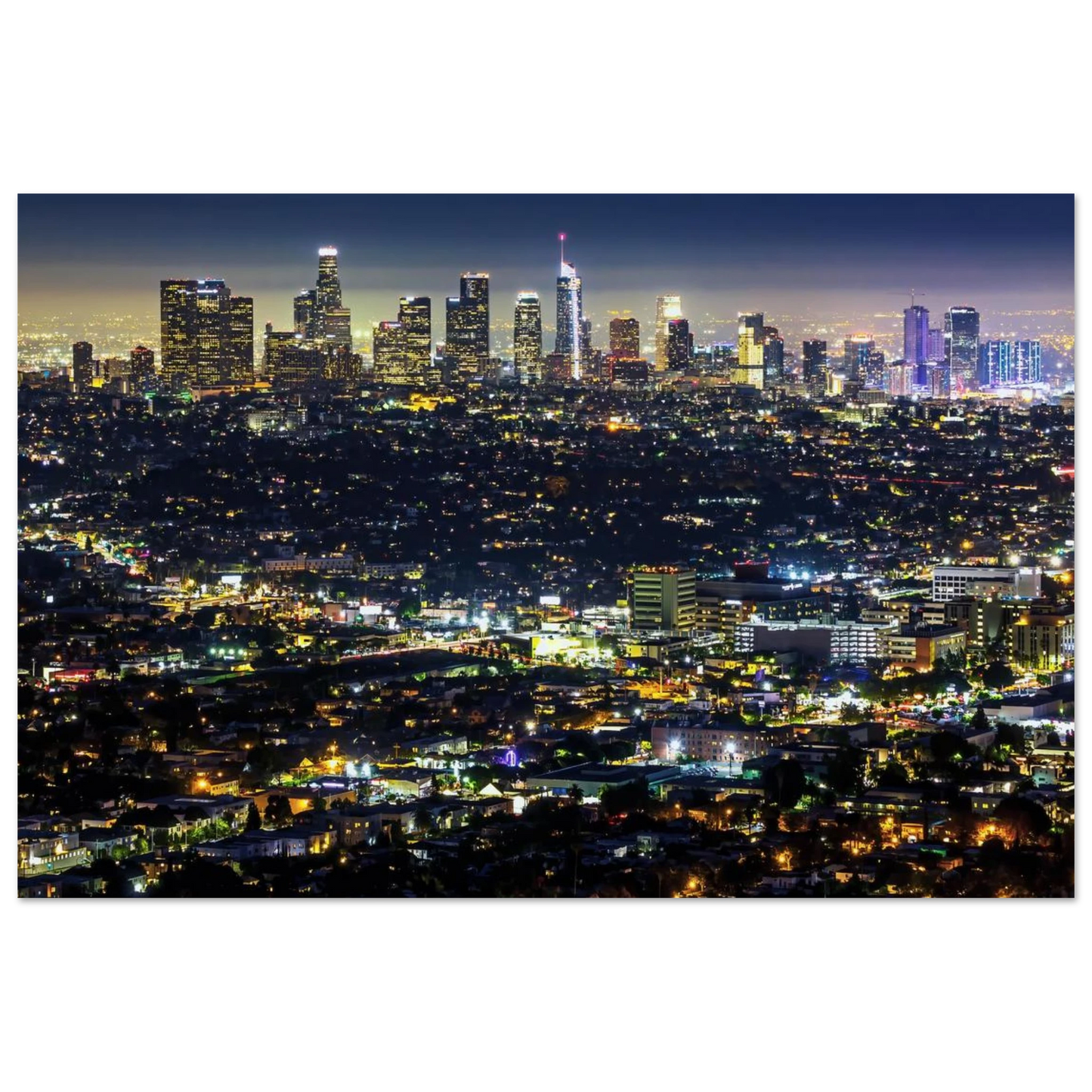 Wandbild los angeles lichtermeer majestaetische skyline bei nacht in ihrer wunschgroesse
