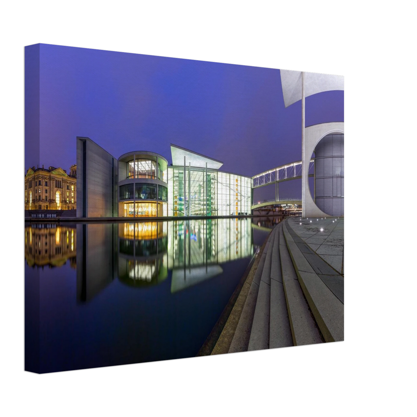 Wandbild berlin impression bei nacht leuchtende architektur als kunstdruck