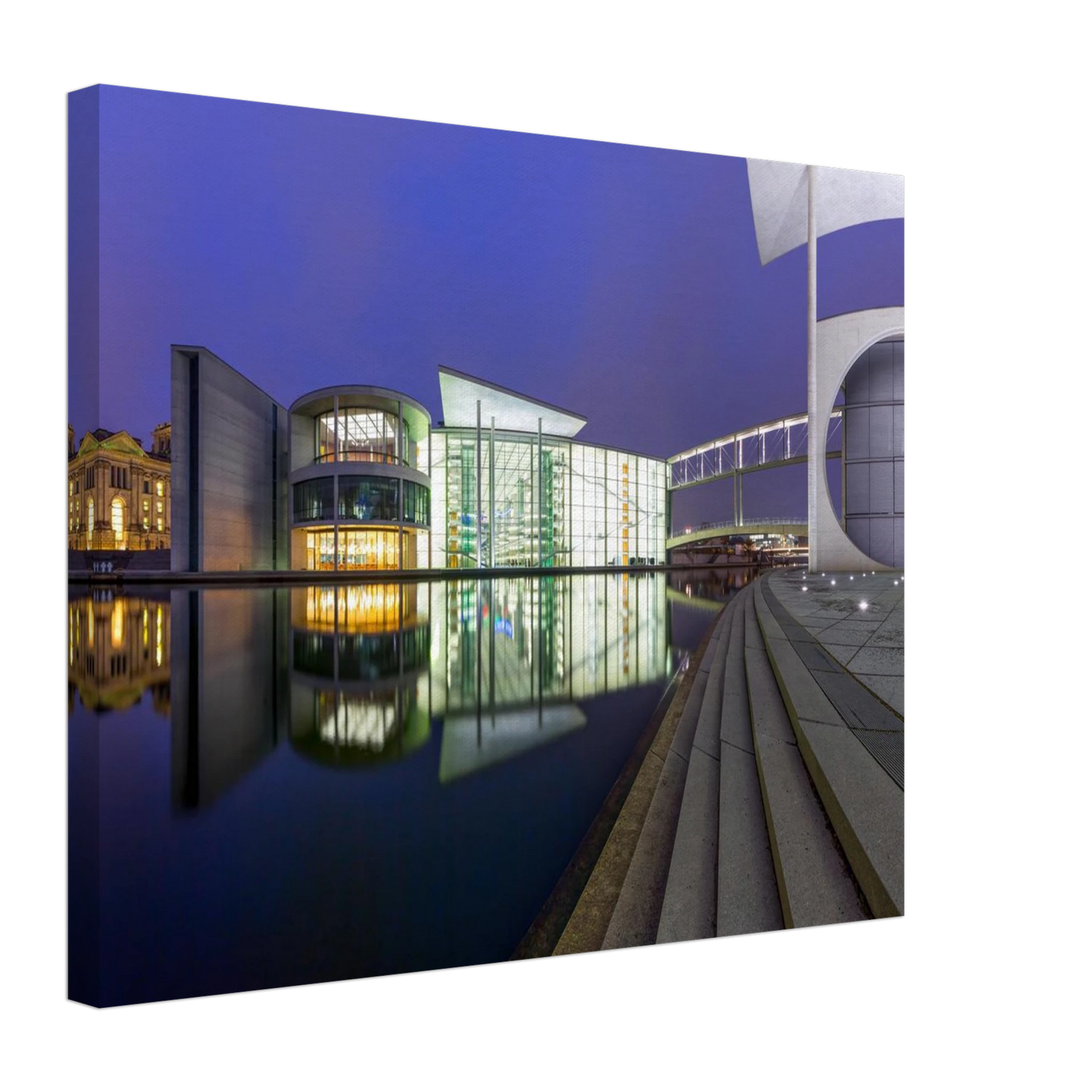 Wandbild berlin impression bei nacht leuchtende architektur als kunstdruck