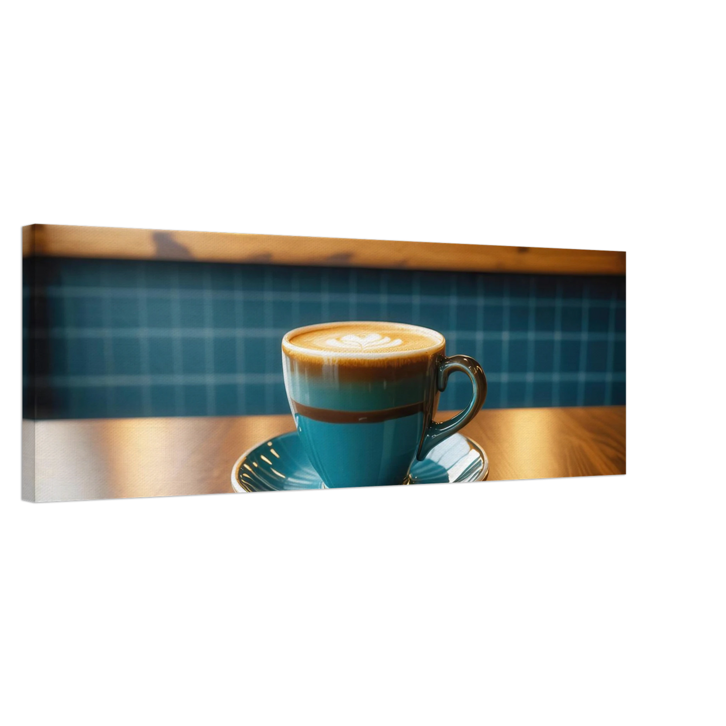 Wandbild deep teal latte einladende kaffeehaus atmosphaere fuer ihr zuhause in vielen groessen
