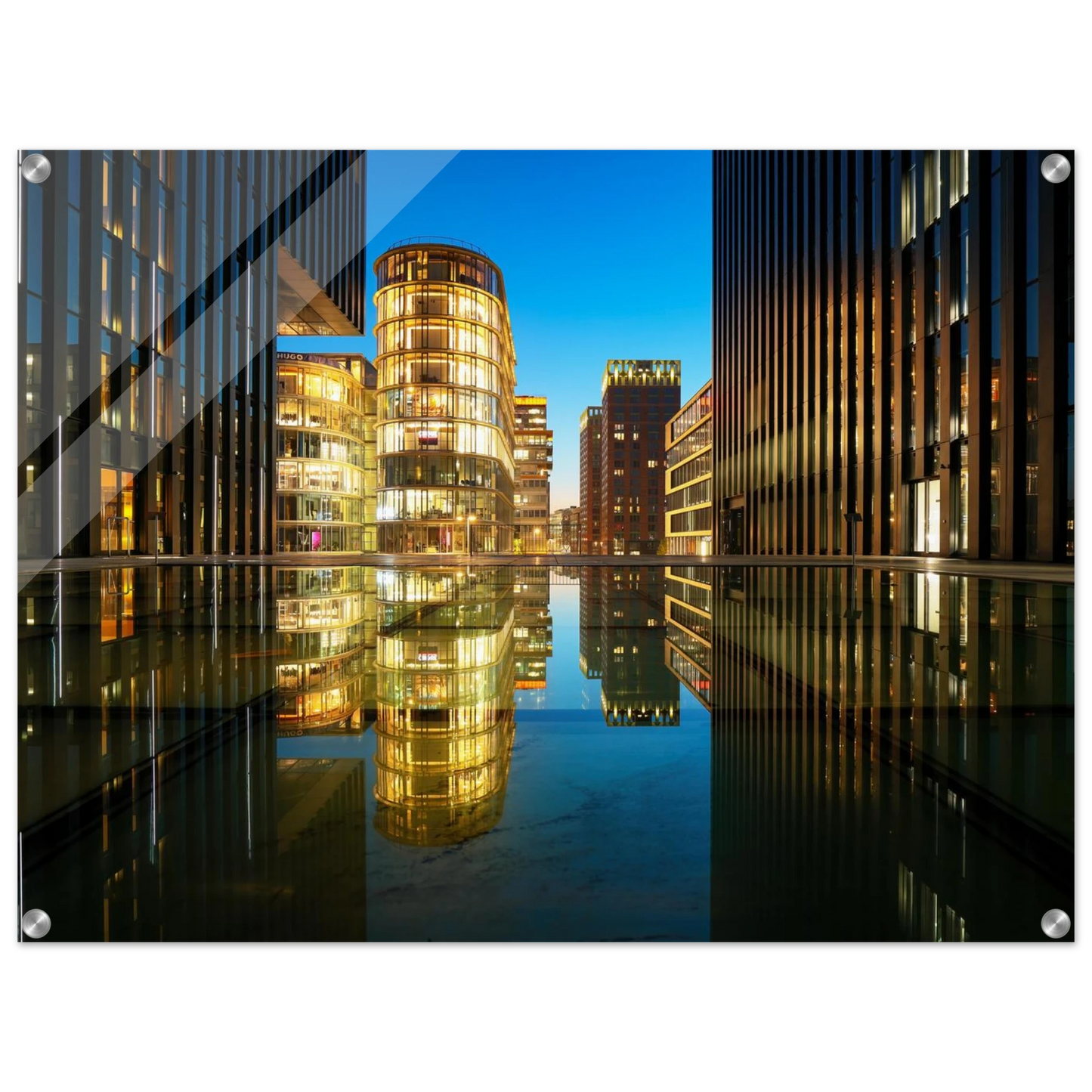 Wandbild naechtliche metropole futuristische stadtlandschaft als premium wandbild in vielen groessen