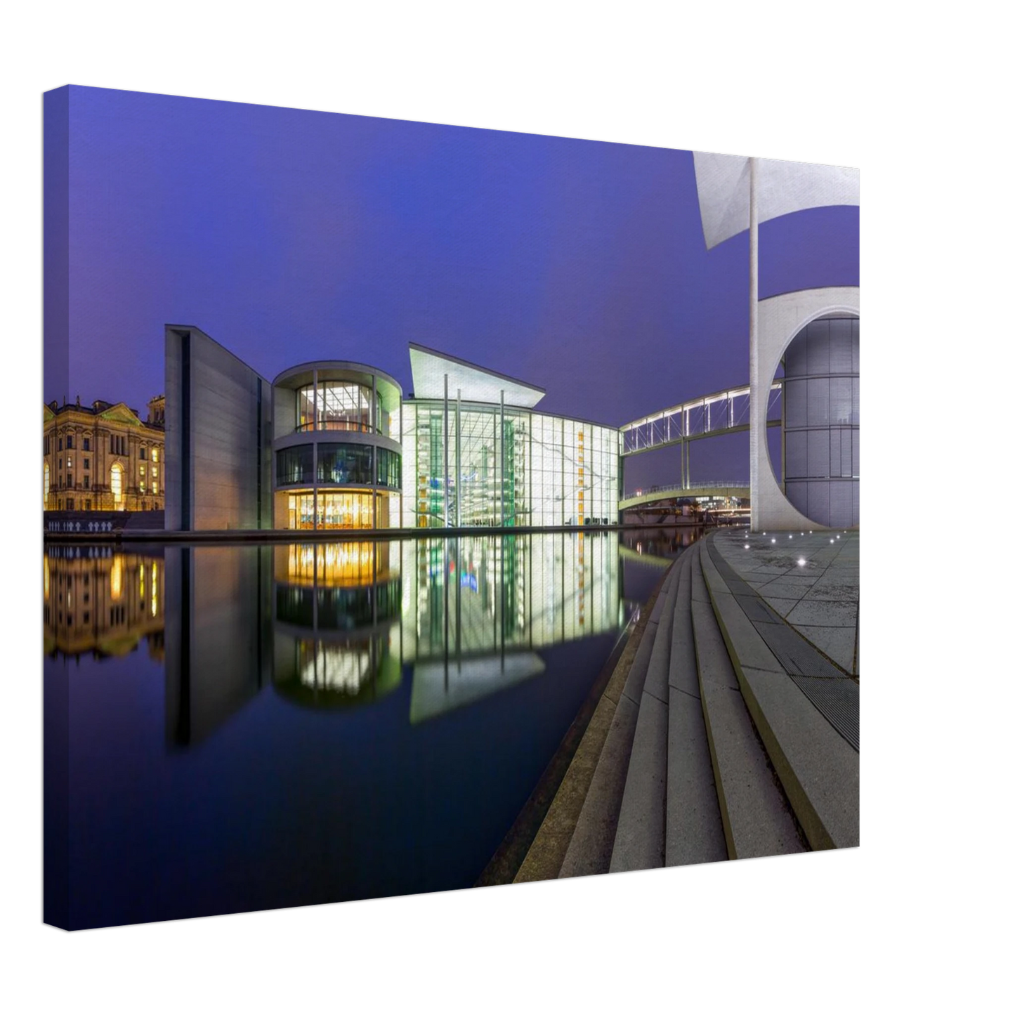 Wandbild berlin impression bei nacht leuchtende architektur als kunstdruck