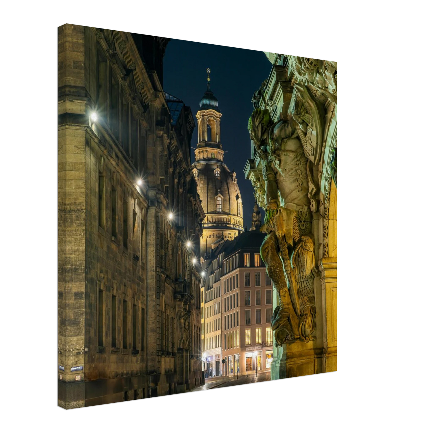 Wandbild dresden altstadt nachtansicht historische architektur als kunstdruck in vielen groessen
