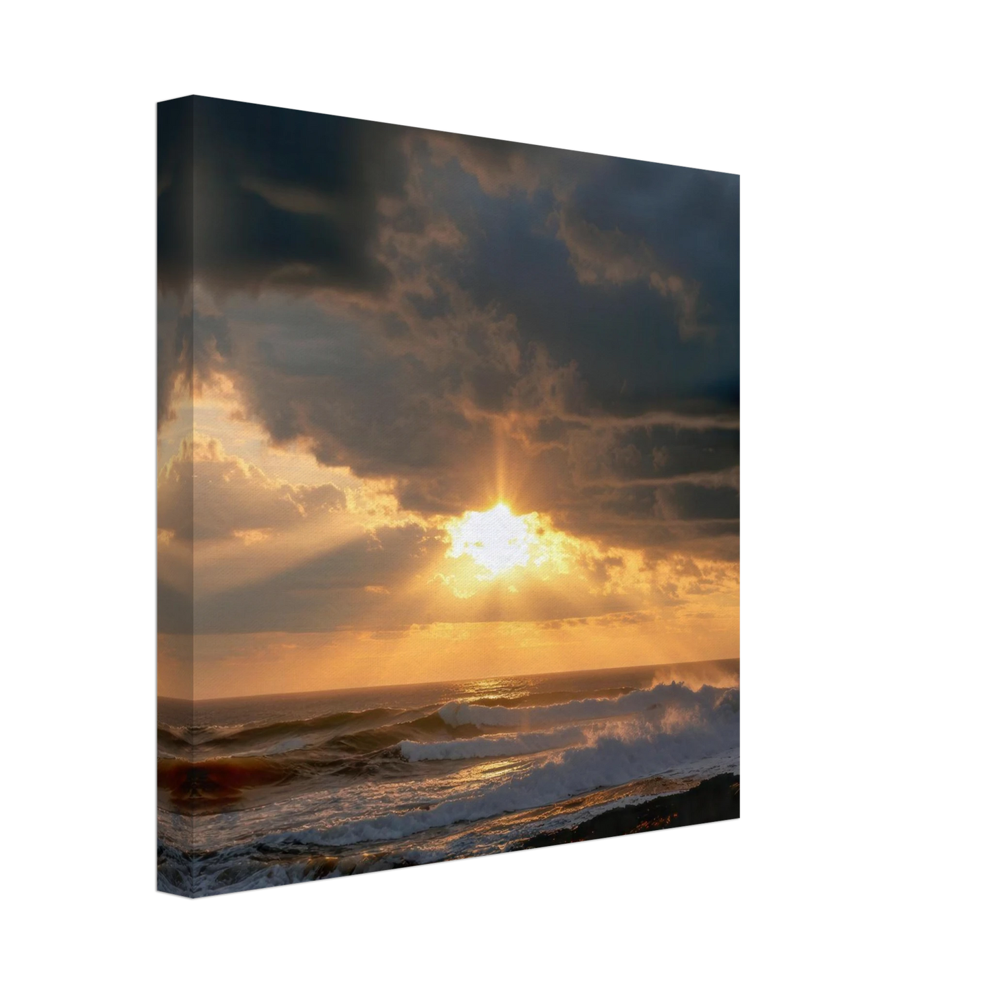 Wandbild dramatischer ozean sonnenuntergang kuestenkunst in ihrer wunschgroesse
