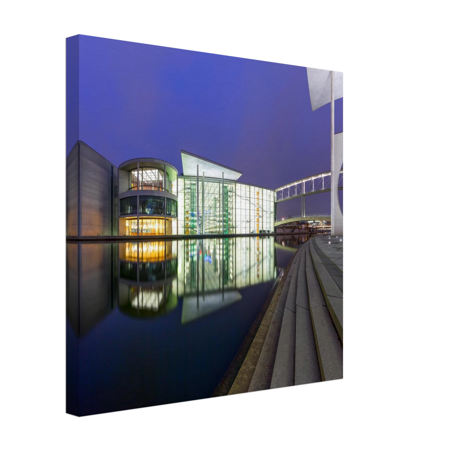Wandbild berlin impression bei nacht leuchtende architektur als kunstdruck