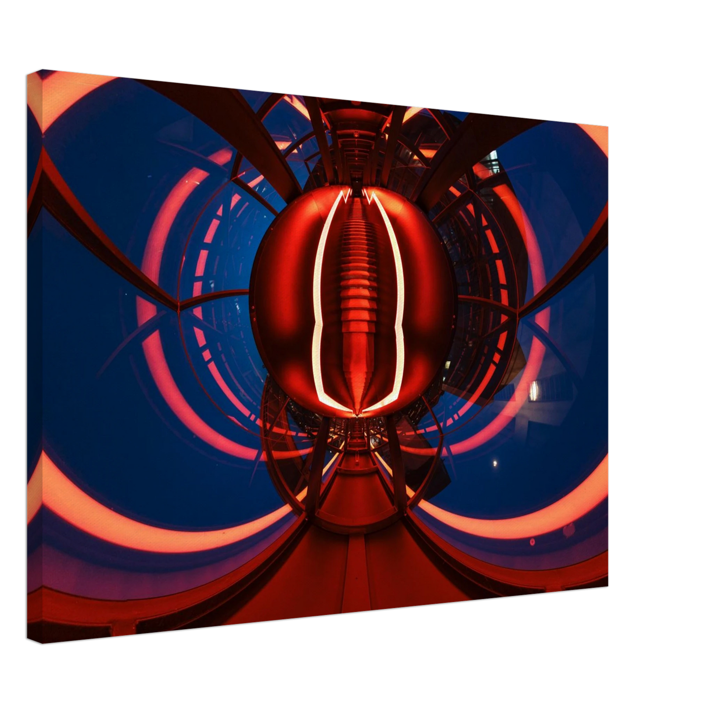 Wandbild futuristischer neon tunnel in sattem rot waehle aus 25 groessen