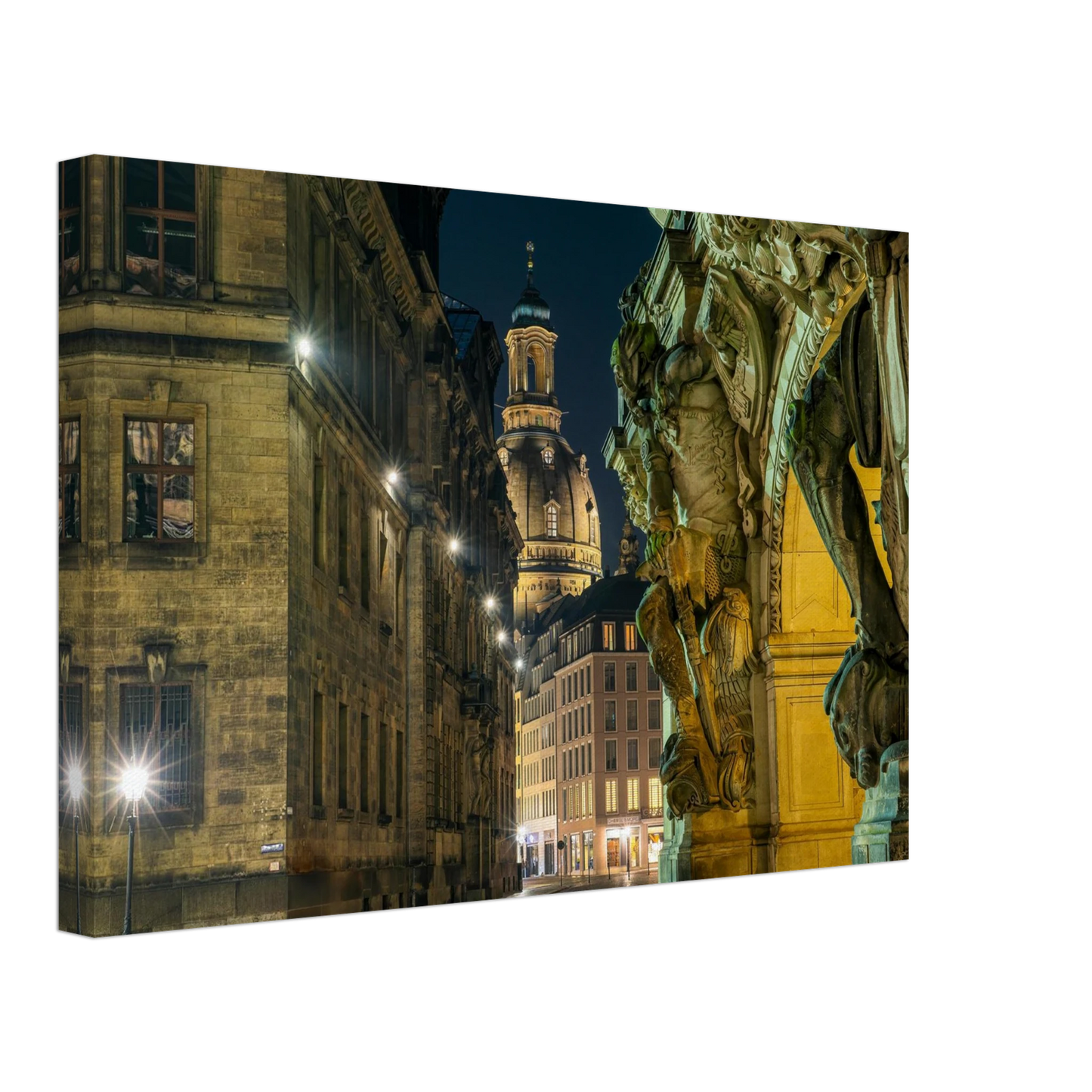 Wandbild dresden altstadt nachtansicht historische architektur als kunstdruck in vielen groessen