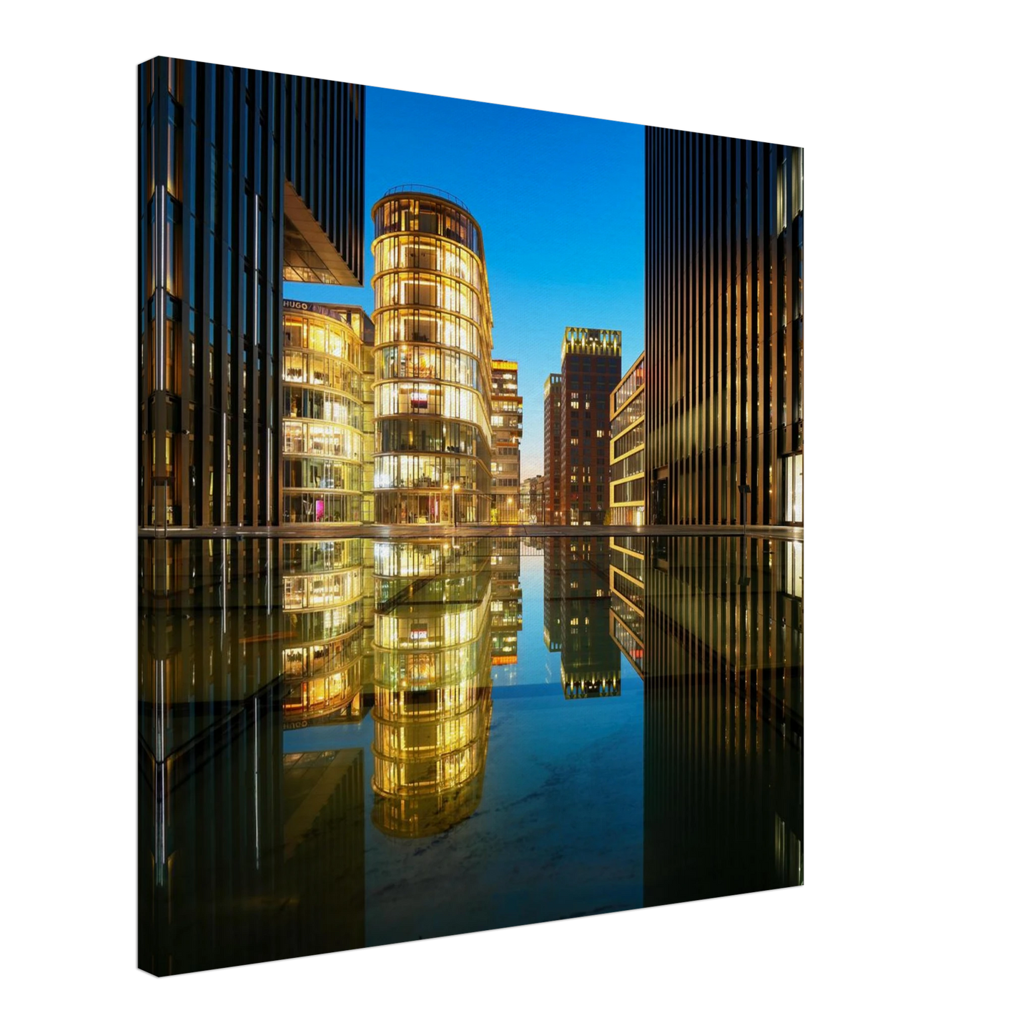 Wandbild naechtliche metropole futuristische stadtlandschaft als premium wandbild in vielen groessen