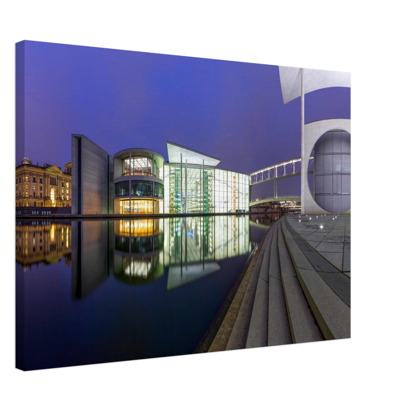Wandbild berlin impression bei nacht leuchtende architektur als kunstdruck