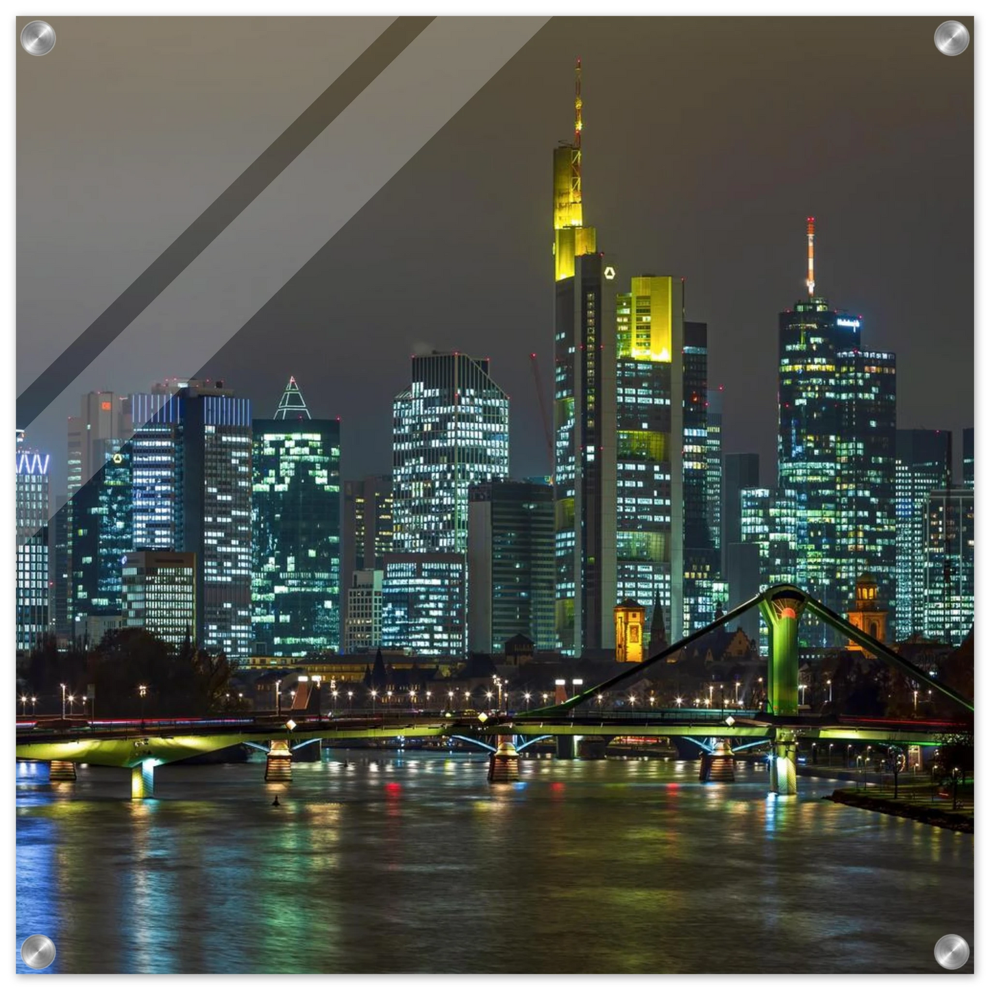 Wandbild frankfurt skyline bei nacht lebendige stadtlandschaft fuer ihr zuhause in vielen groessen