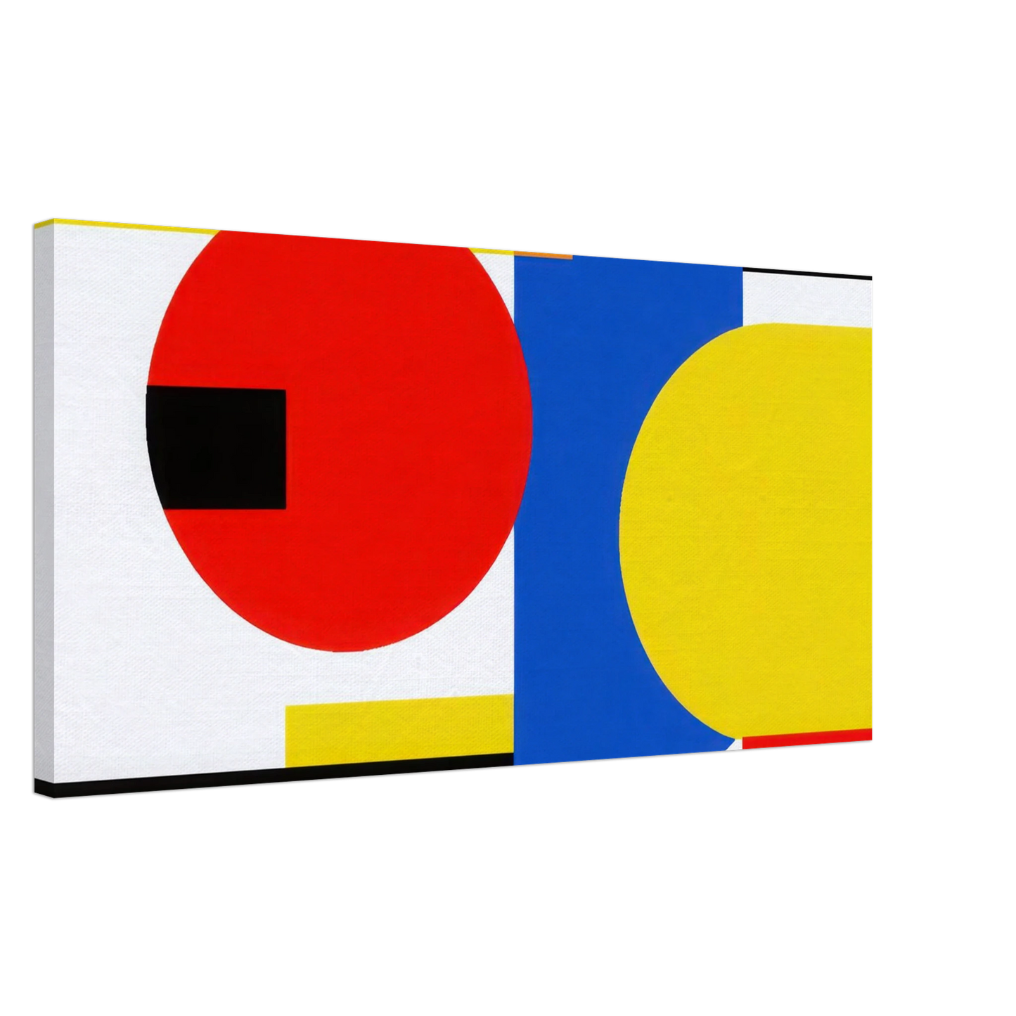 Wandbild bauhaus inspirierte komposition in leuchtendem rot blau gelb abstrakte kunst fuer ihr zuhause