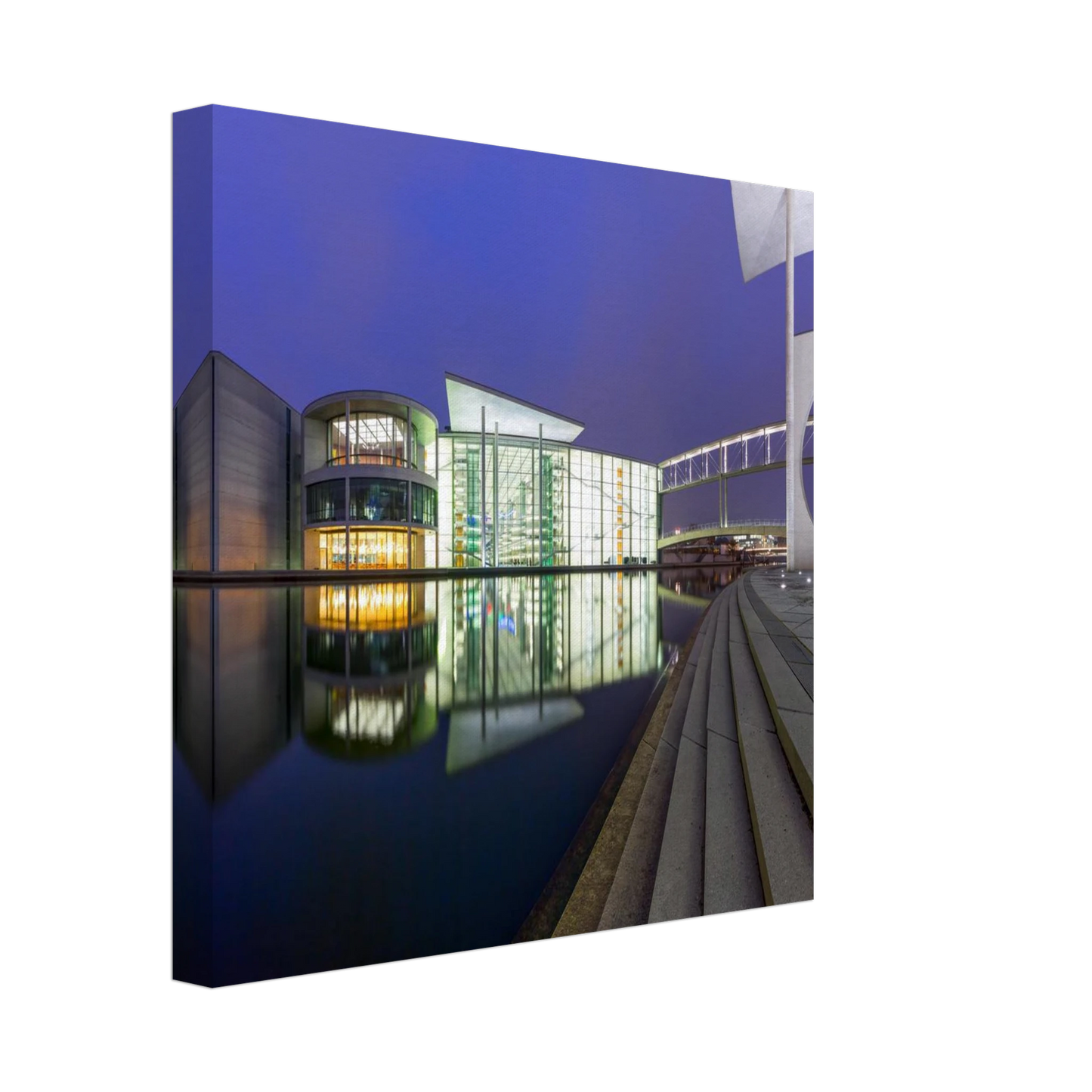 Wandbild berlin impression bei nacht leuchtende architektur als kunstdruck