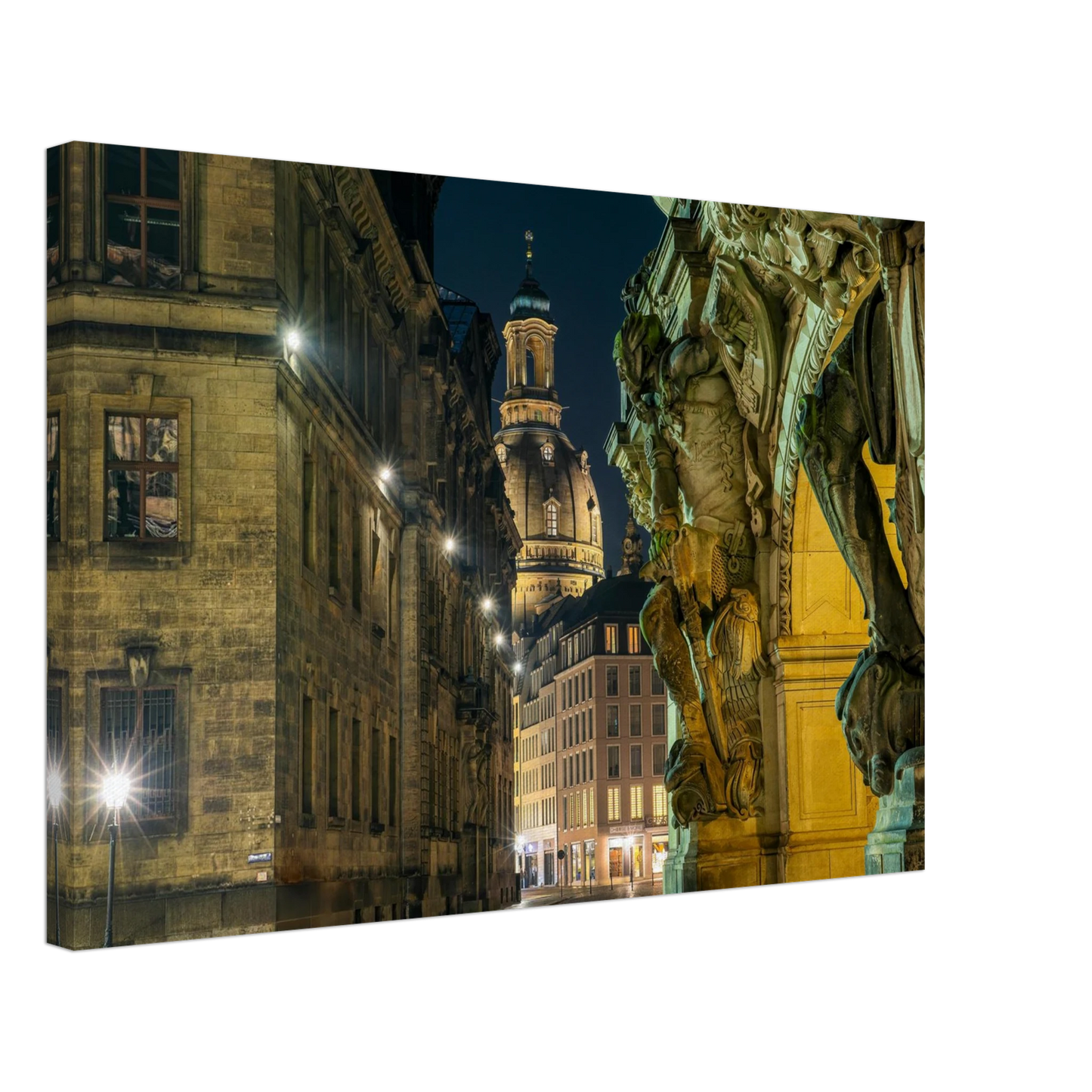 Wandbild dresden altstadt nachtansicht historische architektur als kunstdruck in vielen groessen