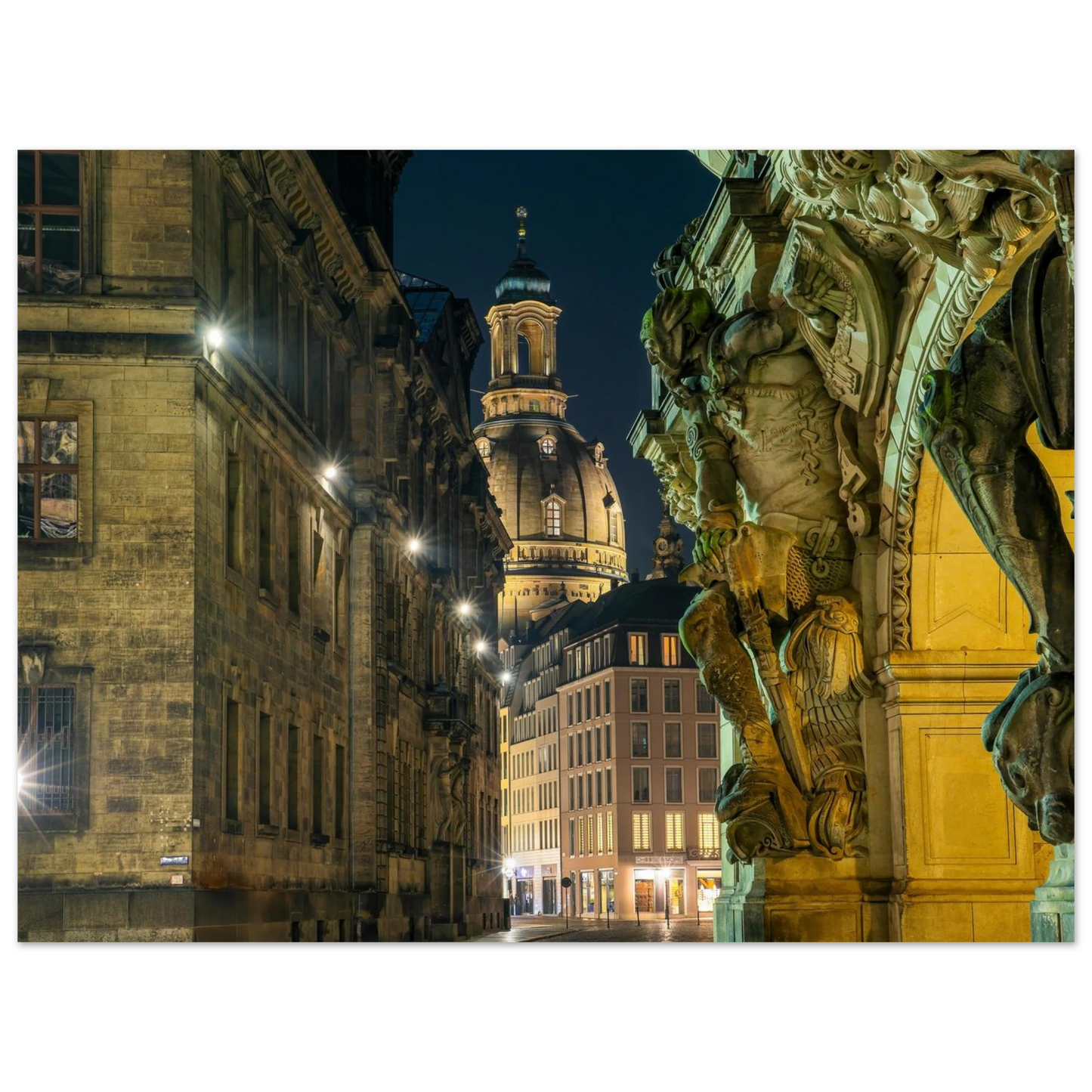 Wandbild dresden altstadt nachtansicht historische architektur als kunstdruck in vielen groessen