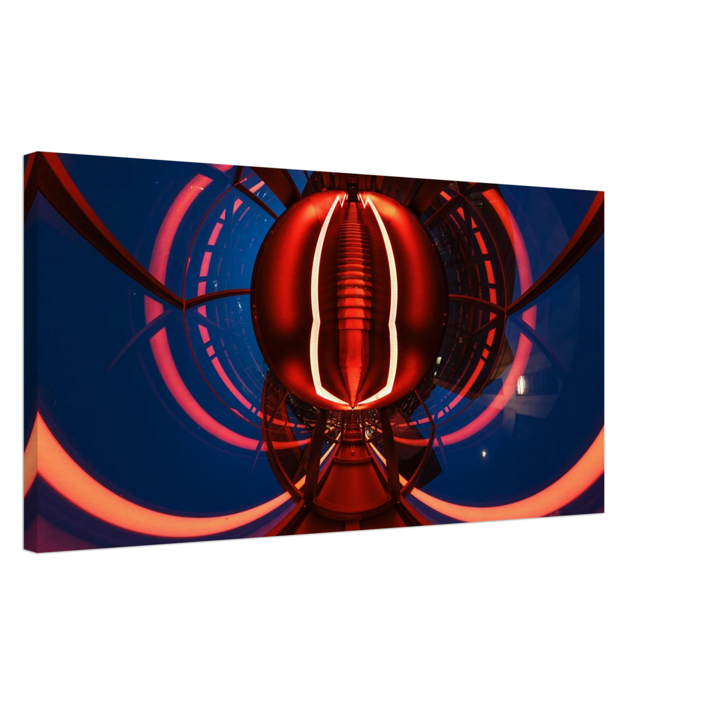 Wandbild futuristischer neon tunnel in sattem rot waehle aus 25 groessen