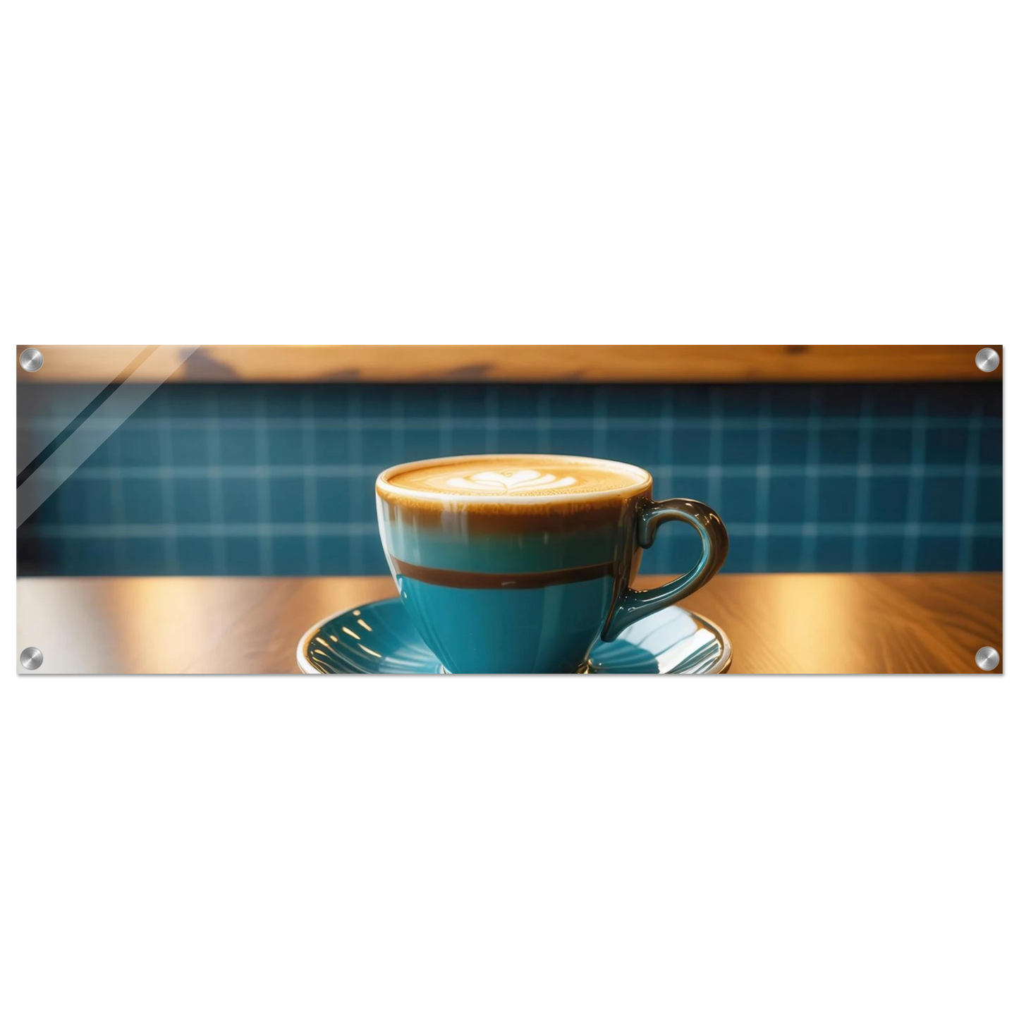 Wandbild deep teal latte einladende kaffeehaus atmosphaere fuer ihr zuhause in vielen groessen