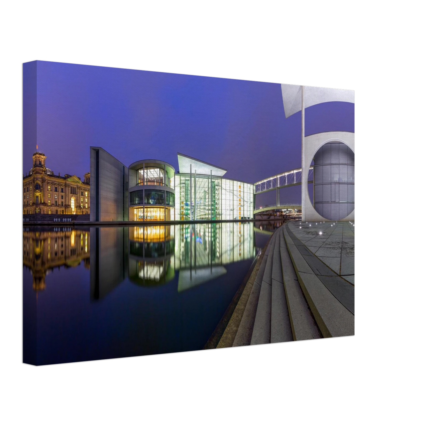 Wandbild berlin impression bei nacht leuchtende architektur als kunstdruck