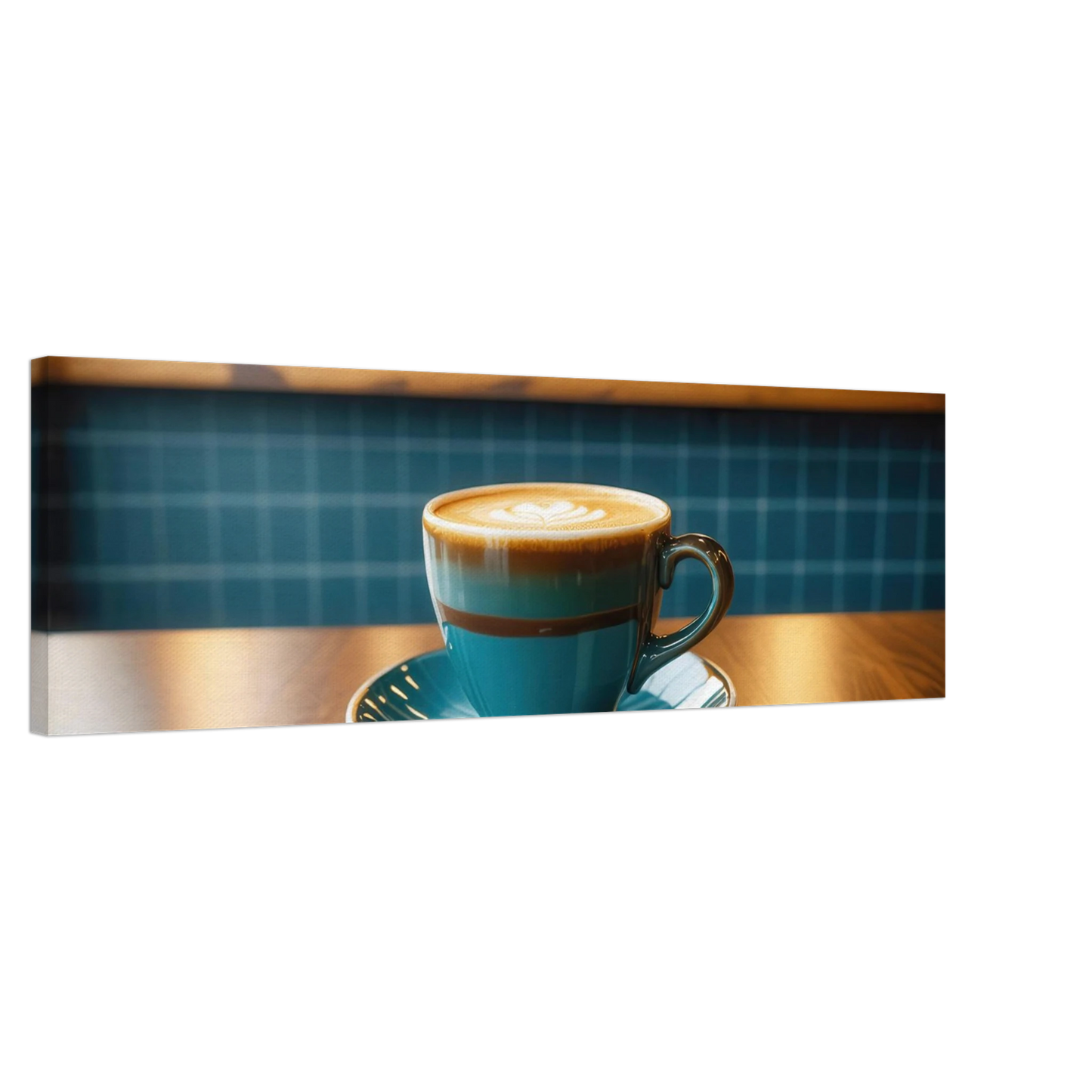 Wandbild deep teal latte einladende kaffeehaus atmosphaere fuer ihr zuhause in vielen groessen