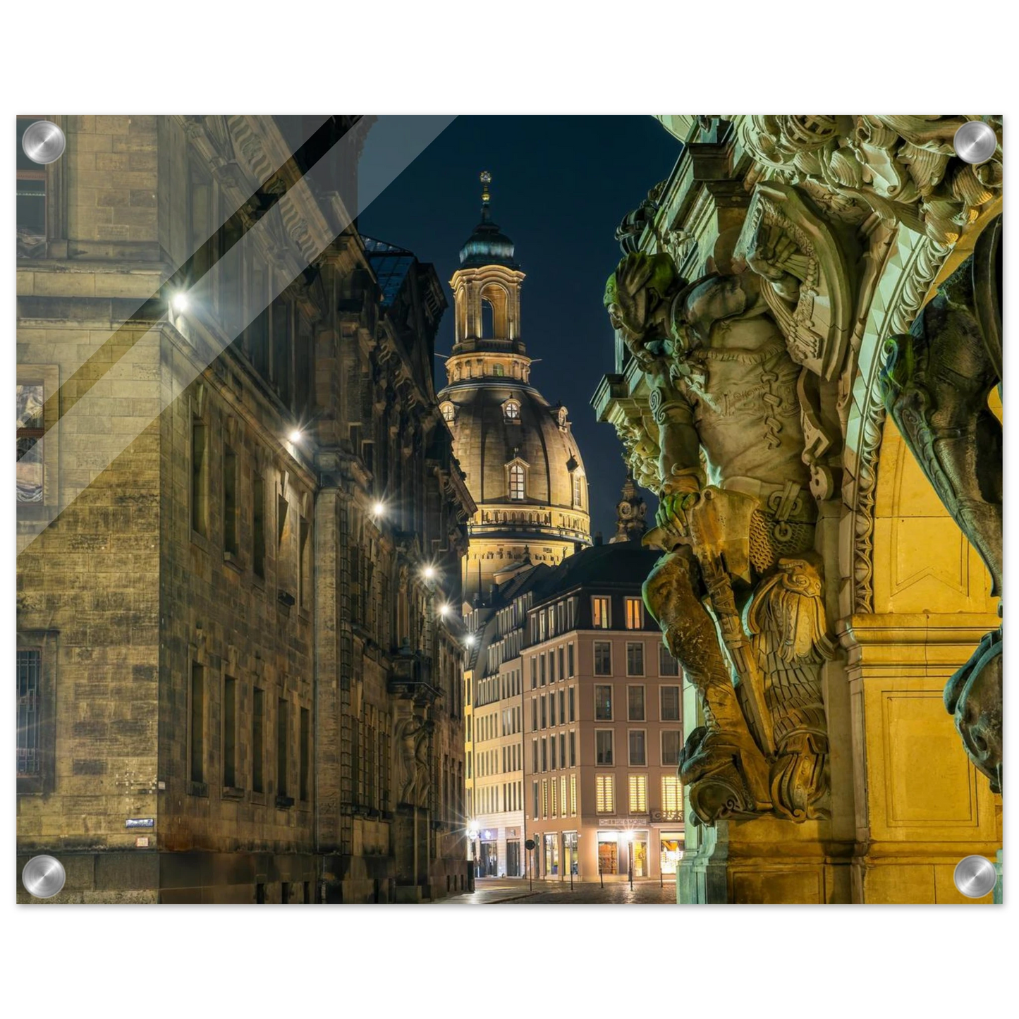 Wandbild dresden altstadt nachtansicht historische architektur als kunstdruck in vielen groessen