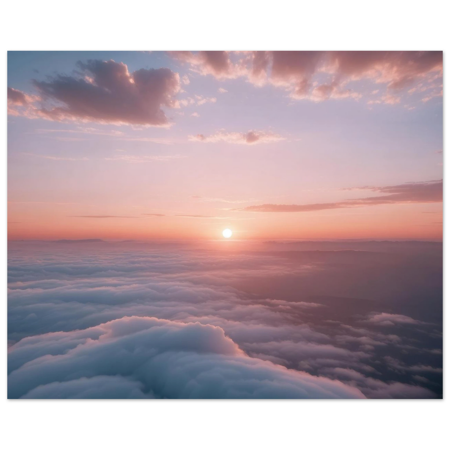 Wandbild sonnenaufgang ueber den wolken ein traumhaftes wandbild in sanften pastelltoenen