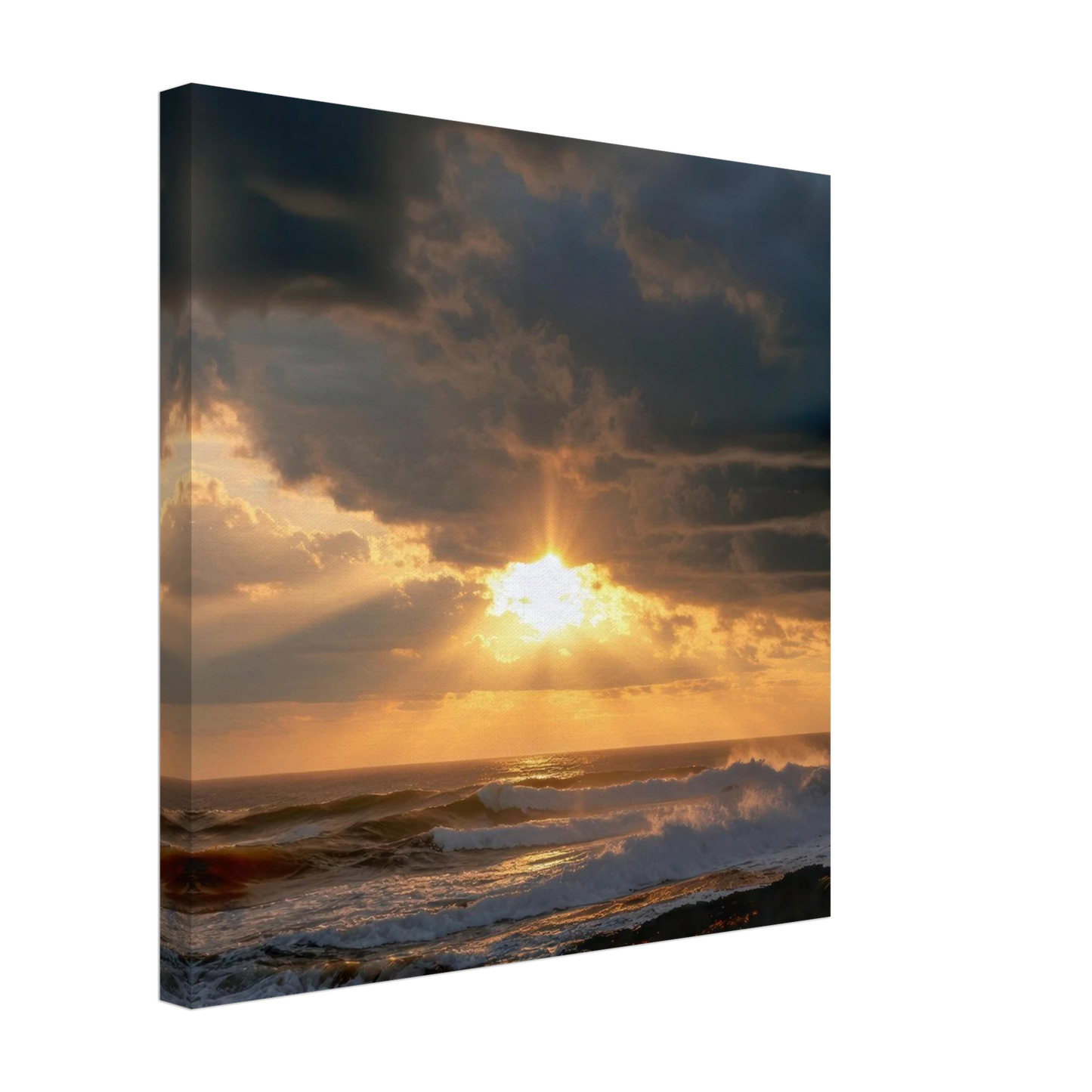 Wandbild dramatischer ozean sonnenuntergang kuestenkunst in ihrer wunschgroesse