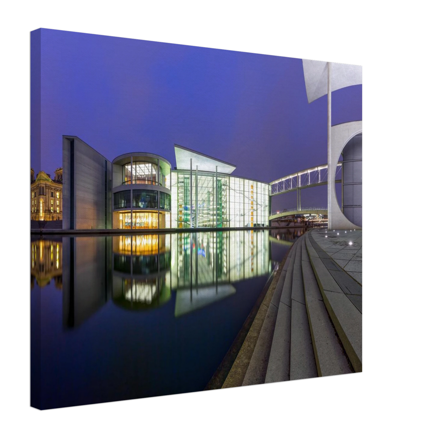 Wandbild berlin impression bei nacht leuchtende architektur als kunstdruck
