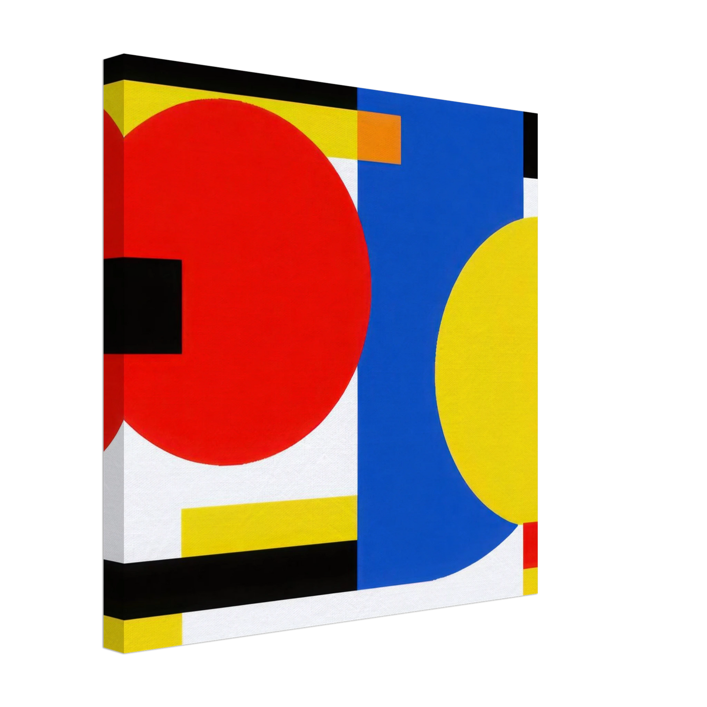 Wandbild bauhaus inspirierte komposition in leuchtendem rot blau gelb abstrakte kunst fuer ihr zuhause