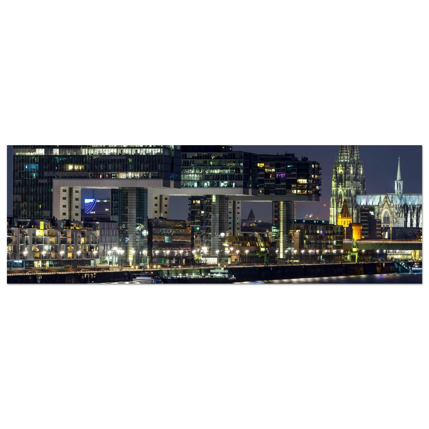 Wandbild koelner skyline bei nacht modernes stadtbild fuer ihr zuhause in vielen groessen