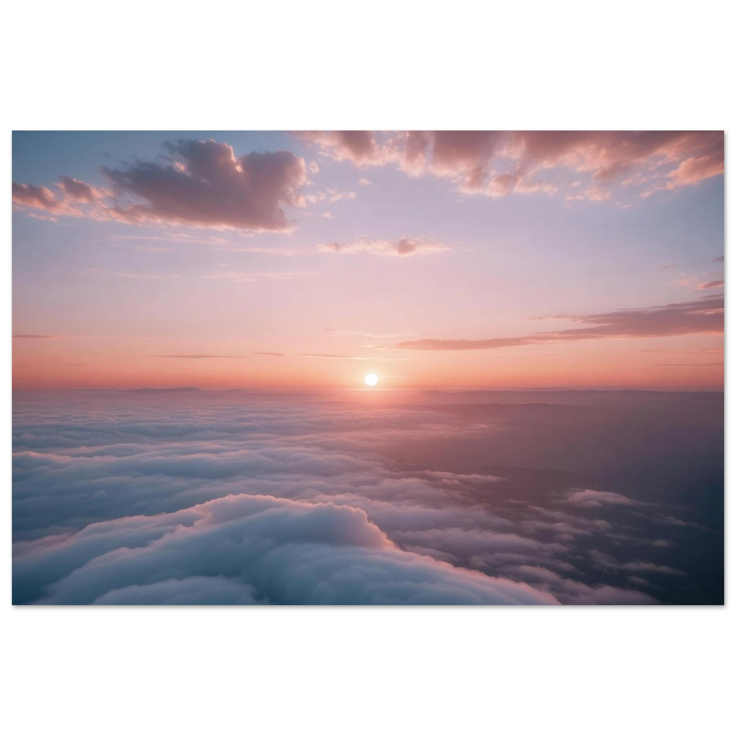 Wandbild sonnenaufgang ueber den wolken ein traumhaftes wandbild in sanften pastelltoenen
