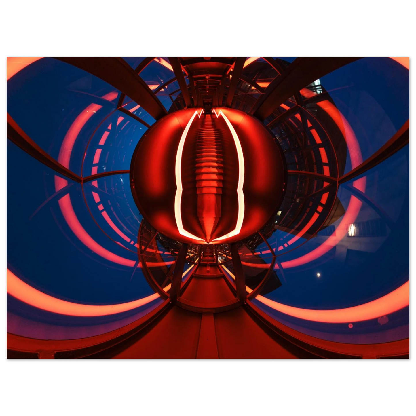 Wandbild futuristischer neon tunnel in sattem rot waehle aus 25 groessen
