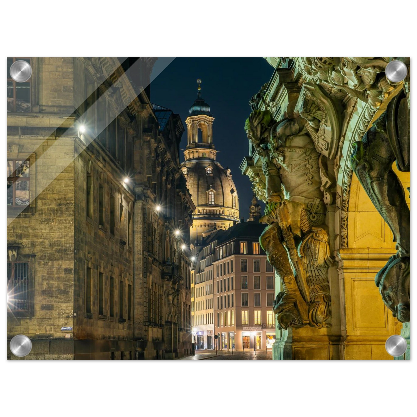 Wandbild dresden altstadt nachtansicht historische architektur als kunstdruck in vielen groessen