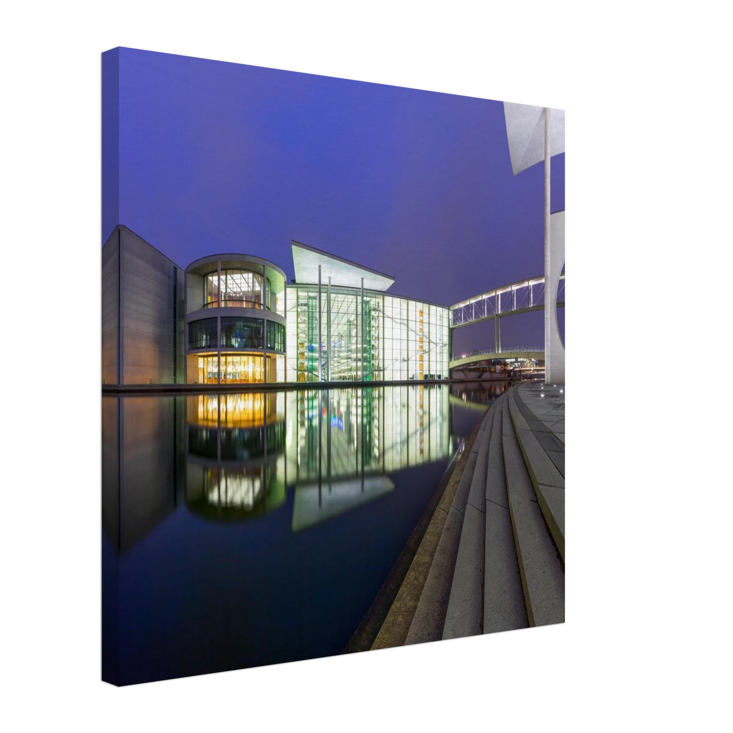 Wandbild berlin impression bei nacht leuchtende architektur als kunstdruck