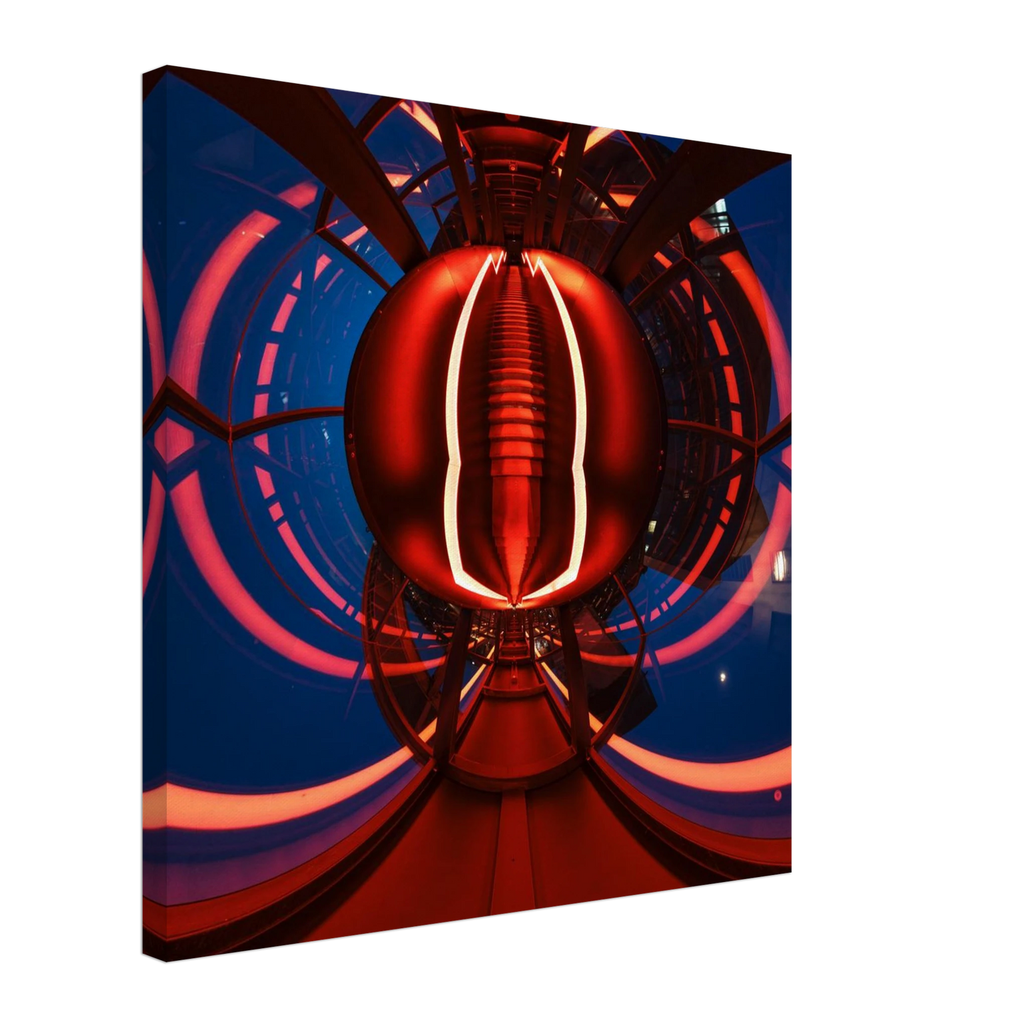 Wandbild futuristischer neon tunnel in sattem rot waehle aus 25 groessen