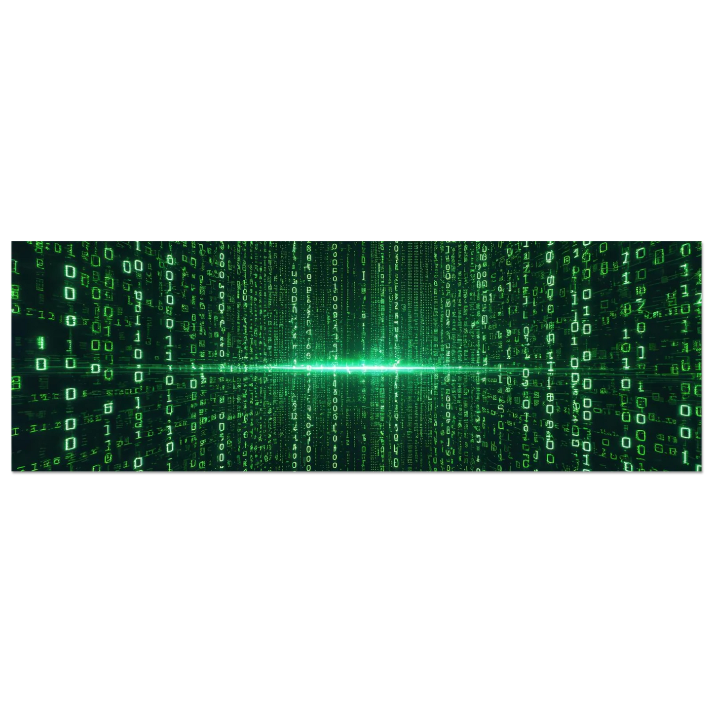 Wandbild digital matrix art gruene binaercode illusion fuer ihr zuhause oder buero erhaeltlich in vielen groessen