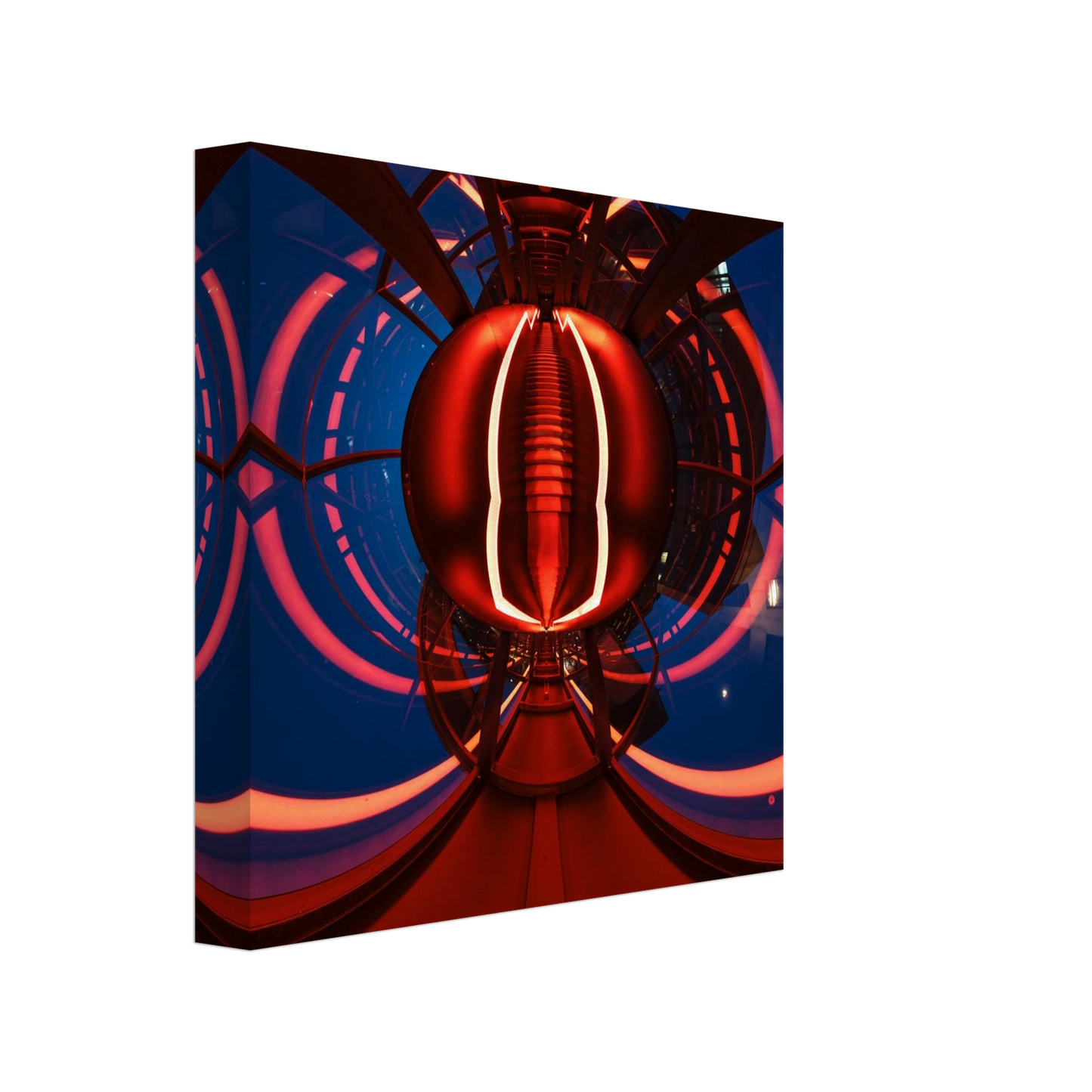 Wandbild futuristischer neon tunnel in sattem rot waehle aus 25 groessen