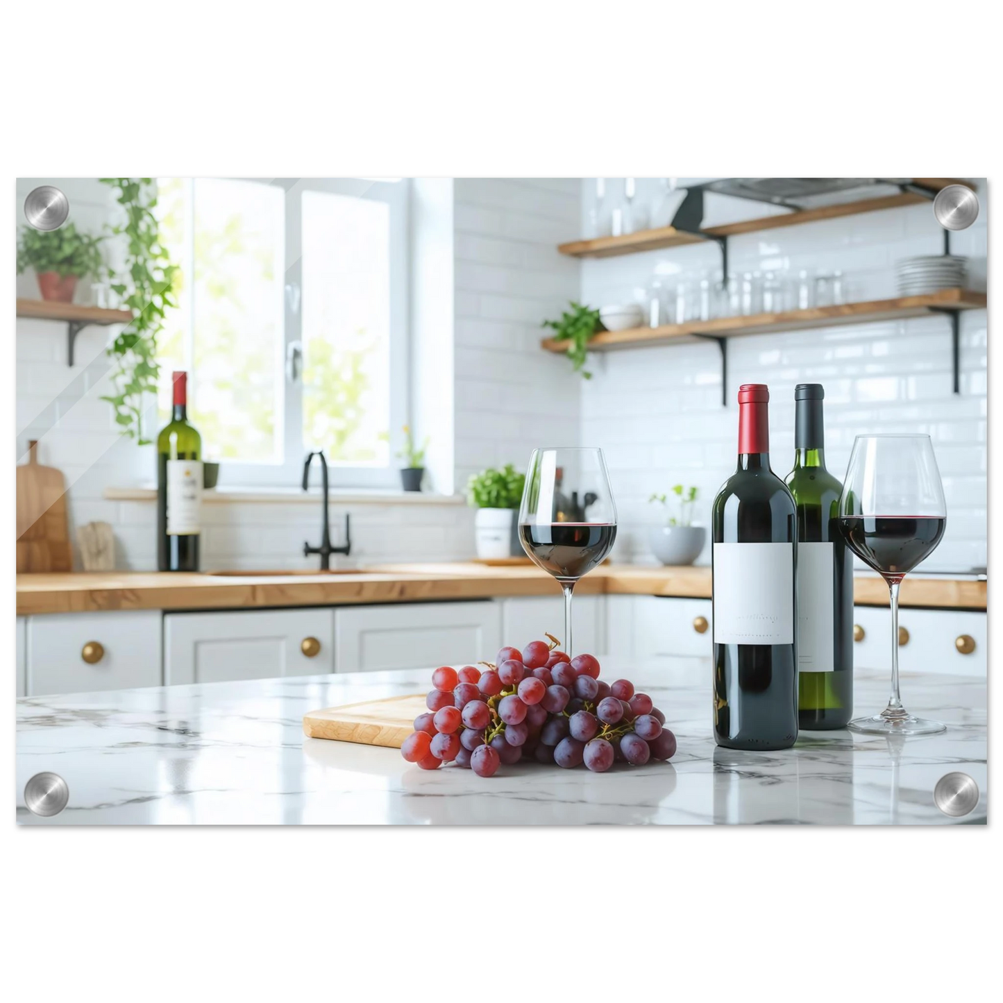 Wandbild wein trauben elegantes kuechenambiente fuer ihr zuhause