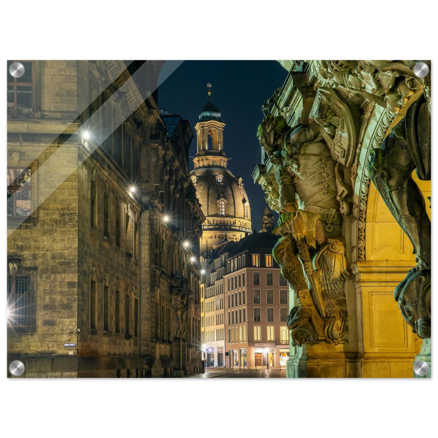 Wandbild dresden altstadt nachtansicht historische architektur als kunstdruck in vielen groessen