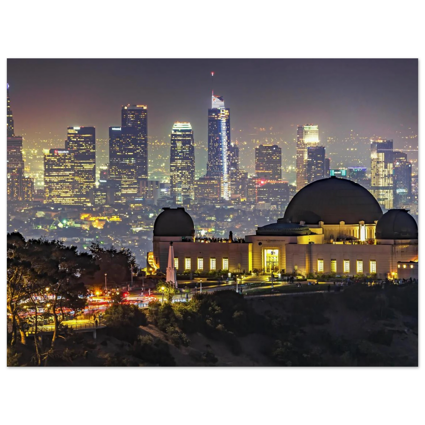 Wandbild los angeles nachthimmel griffith observatorium mit stadtpanorama erlebe das leuchten der stadt
