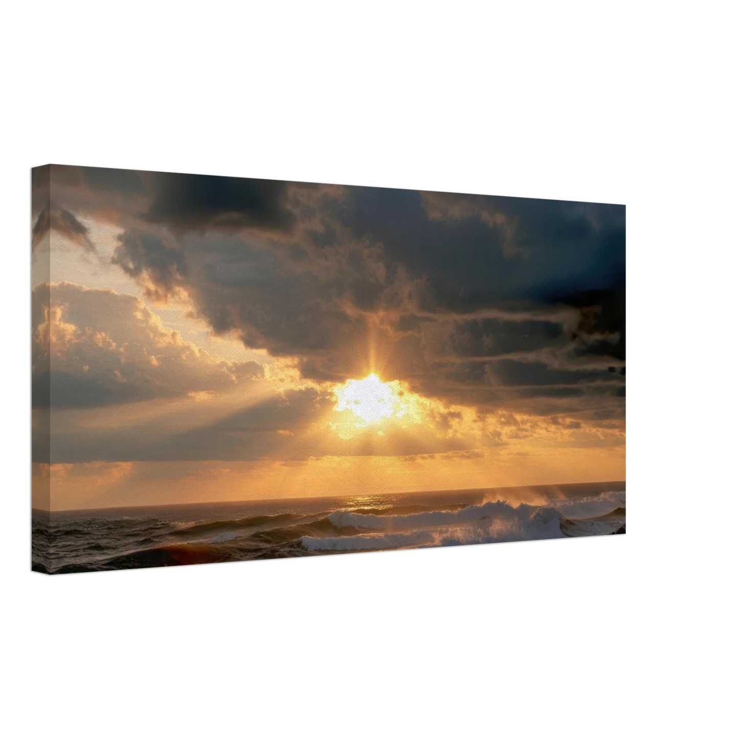 Wandbild dramatischer ozean sonnenuntergang kuestenkunst in ihrer wunschgroesse