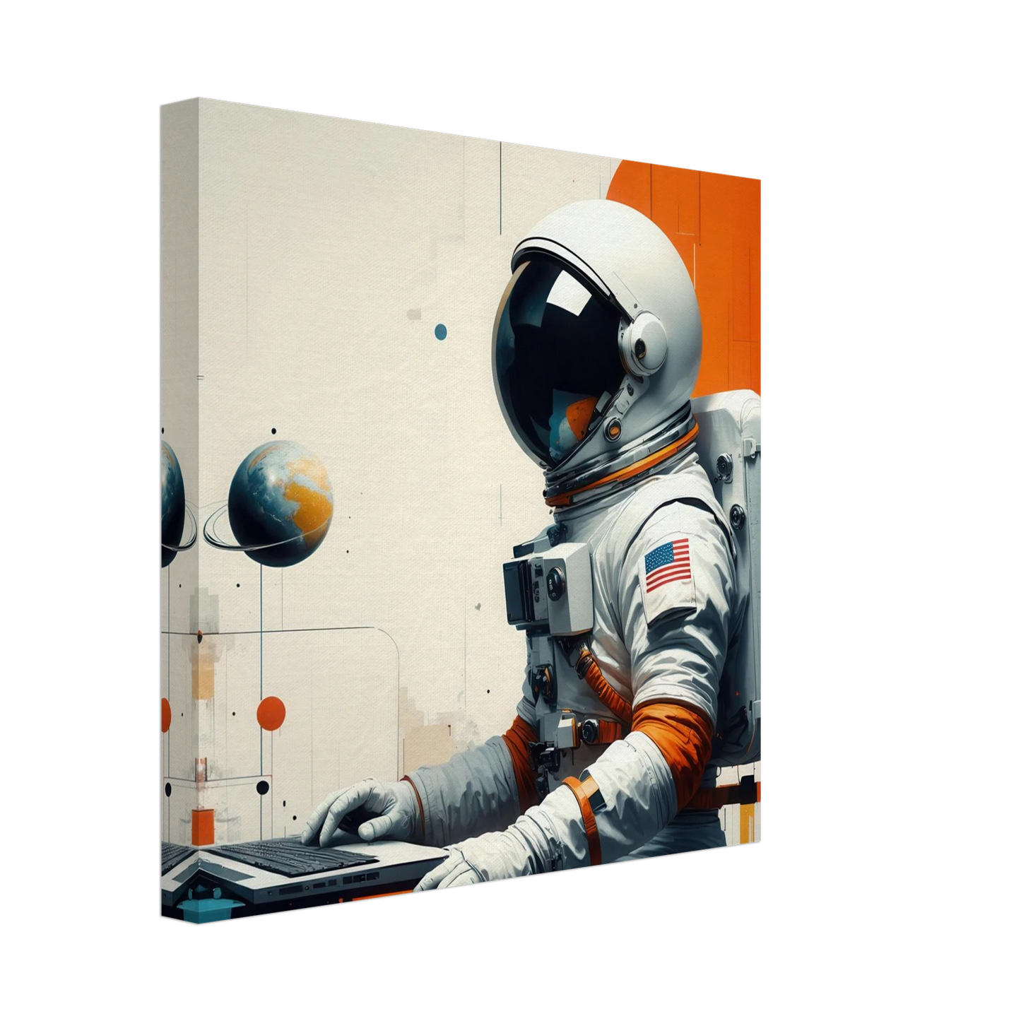 Wandbild cosmic coder astronaut bei der arbeit sci fi kunst fuer dein zuhause in verschiedenen groessen