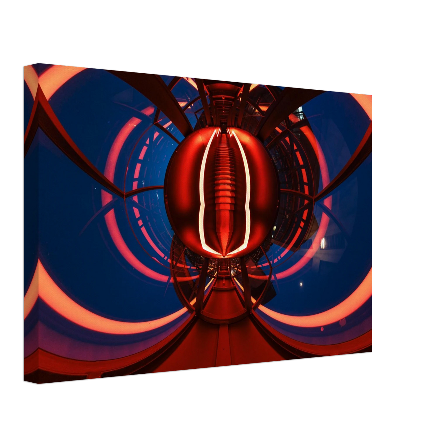 Wandbild futuristischer neon tunnel in sattem rot waehle aus 25 groessen