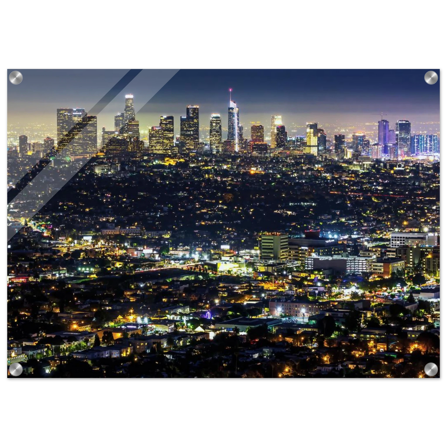 Wandbild los angeles lichtermeer majestaetische skyline bei nacht in ihrer wunschgroesse