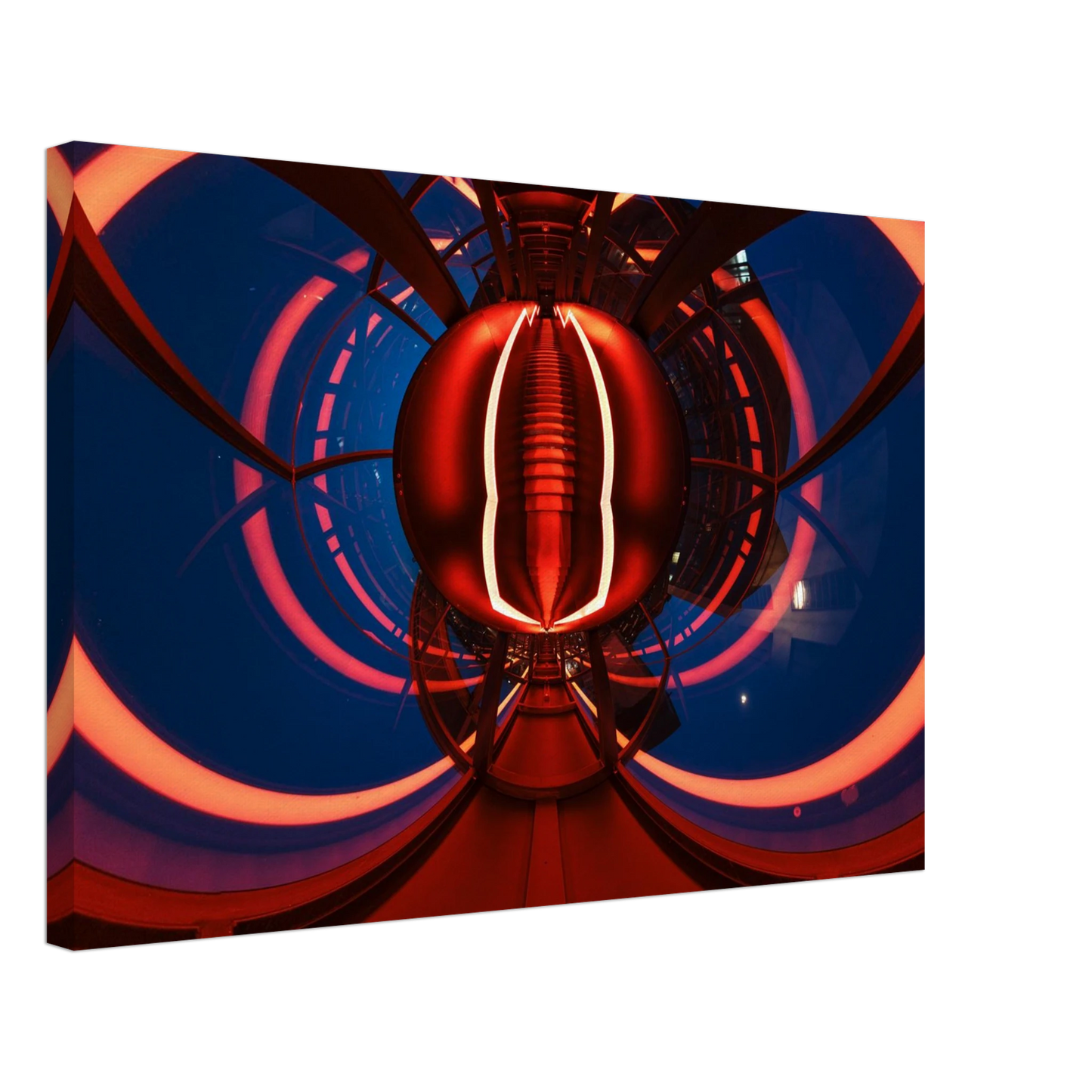 Wandbild futuristischer neon tunnel in sattem rot waehle aus 25 groessen