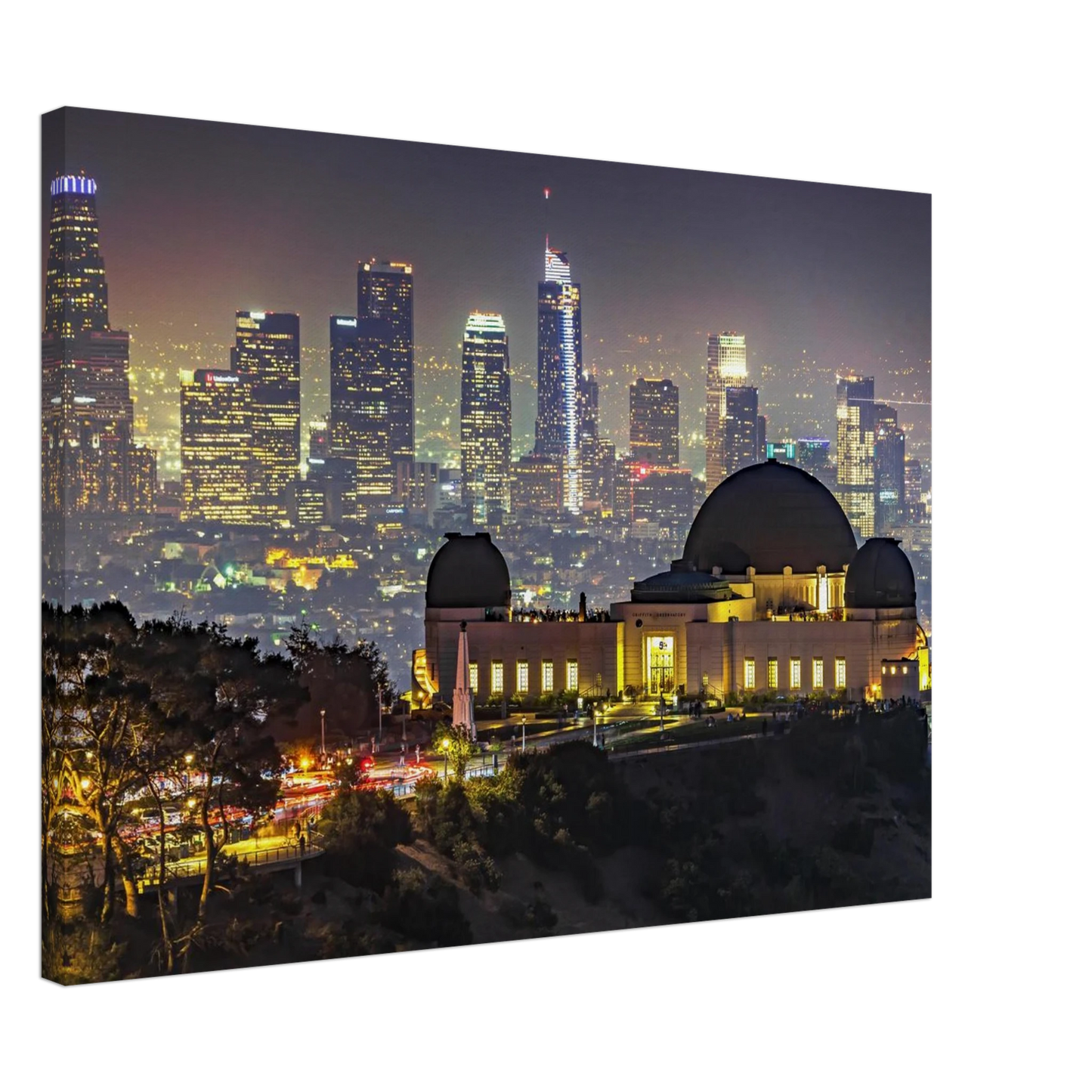 Wandbild los angeles nachthimmel griffith observatorium mit stadtpanorama erlebe das leuchten der stadt