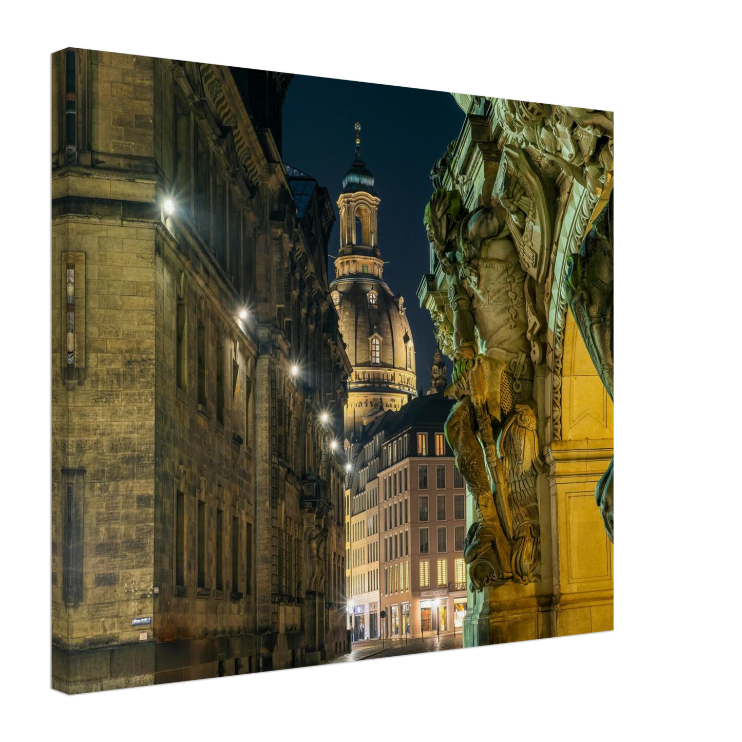 Wandbild dresden altstadt nachtansicht historische architektur als kunstdruck in vielen groessen