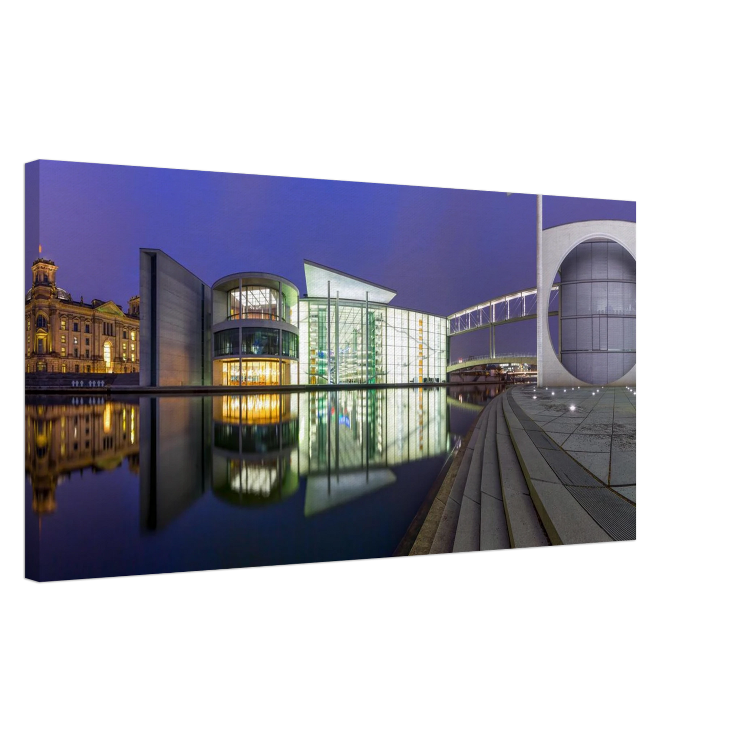 Wandbild berlin impression bei nacht leuchtende architektur als kunstdruck