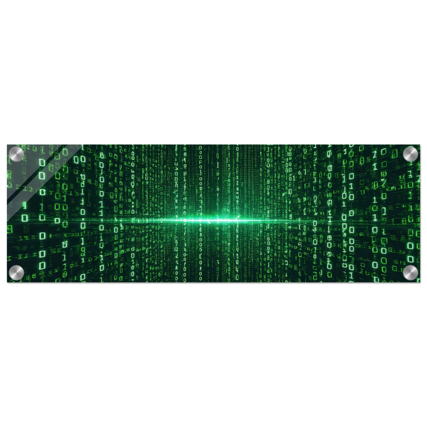 Wandbild digital matrix art gruene binaercode illusion fuer ihr zuhause oder buero erhaeltlich in vielen groessen