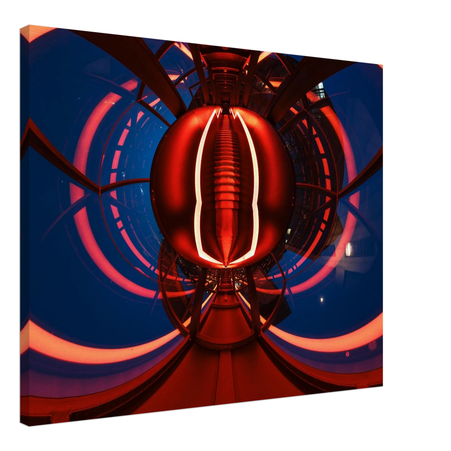 Wandbild futuristischer neon tunnel in sattem rot waehle aus 25 groessen